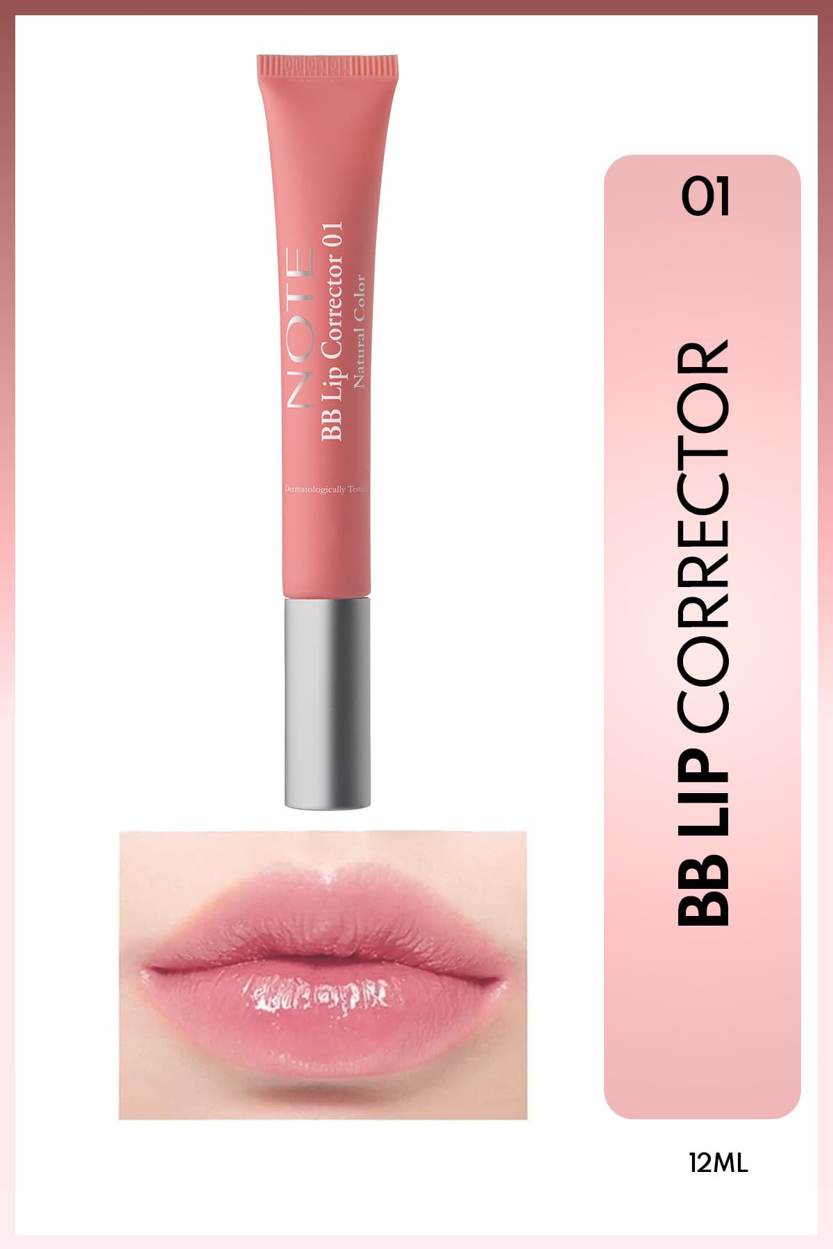 برق لب Note Cosmetics Bb یکدستکننده رنگ و مرطوبکننده لب 01 صورتی برق لب Note Cosmetics Bb یکدستکننده رنگ و مرطوبکننده لب 01 صورتی