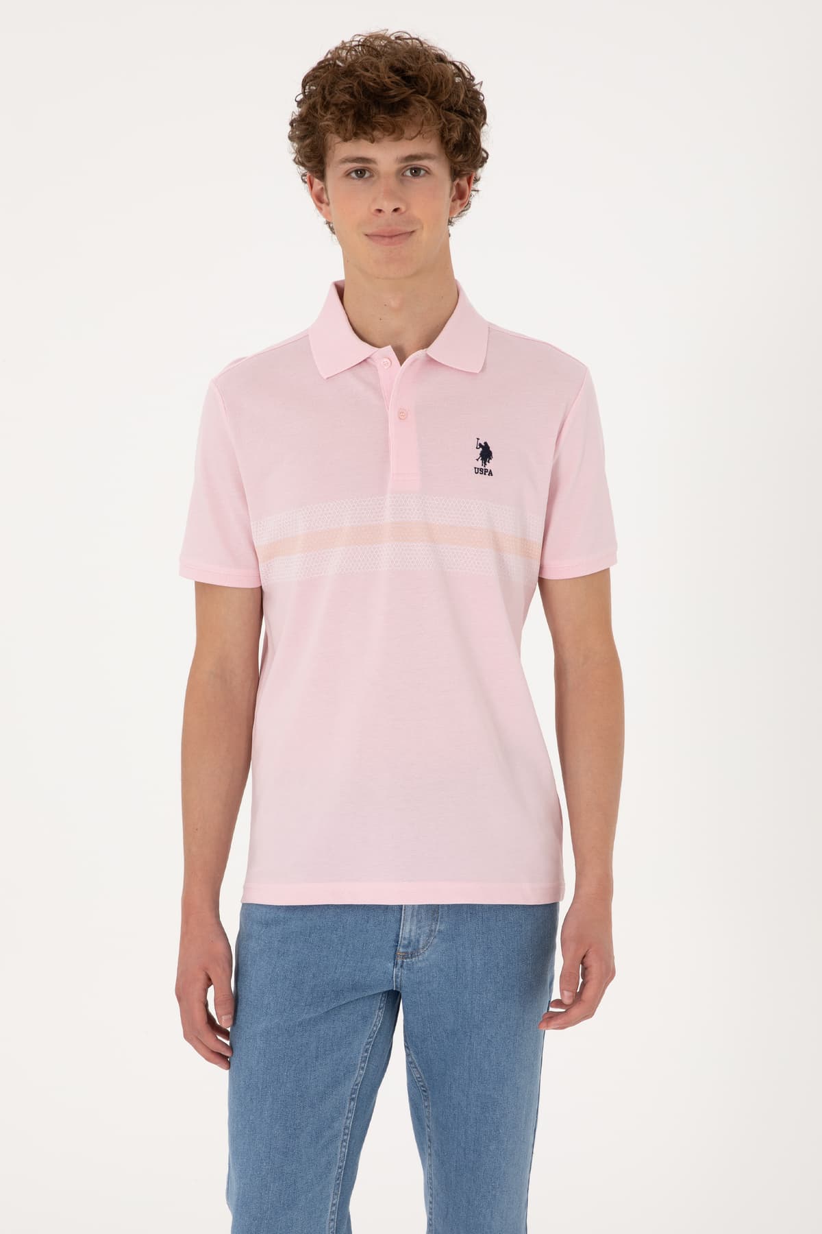 تیشرت مردانه U.S. Polo Assn. فیت معمولی یقه پولو رنگ صورتی روشن مدل 50306852-VR078 تیشرت مردانه U.S. Polo Assn. فیت معمولی یقه پولو رنگ صورتی روشن مدل 50306852-VR078