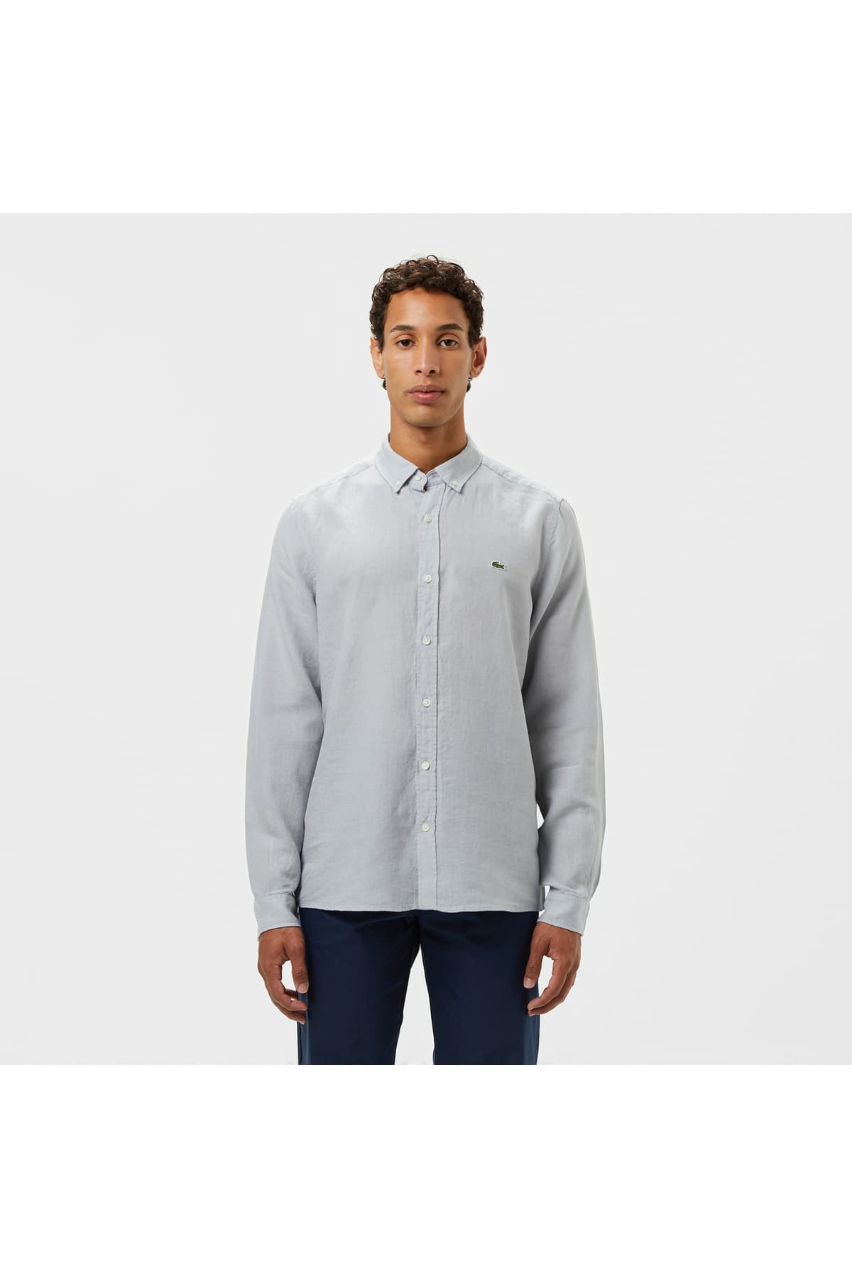 پیراهن مردانه Lacoste فیت معمولی یقه دکمهدار کتانی خاکستری مدل نامشخص پیراهن مردانه Lacoste فیت معمولی یقه دکمهدار کتانی خاکستری مدل نامشخص