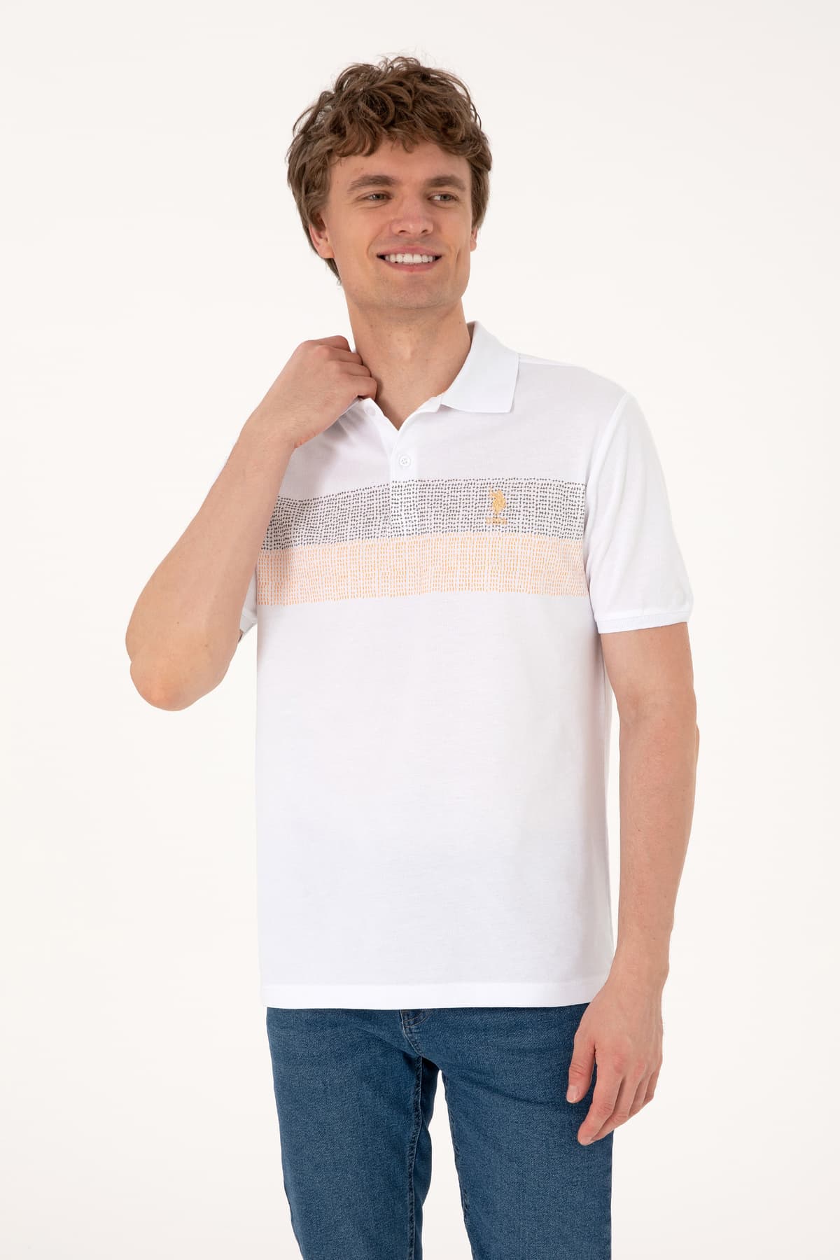 تیشرت مردانه U.S. Polo Assn. فیت معمولی یقه پولو خاکی مدل 50306793-VR027 تیشرت مردانه U.S. Polo Assn. فیت معمولی یقه پولو خاکی مدل 50306793-VR027