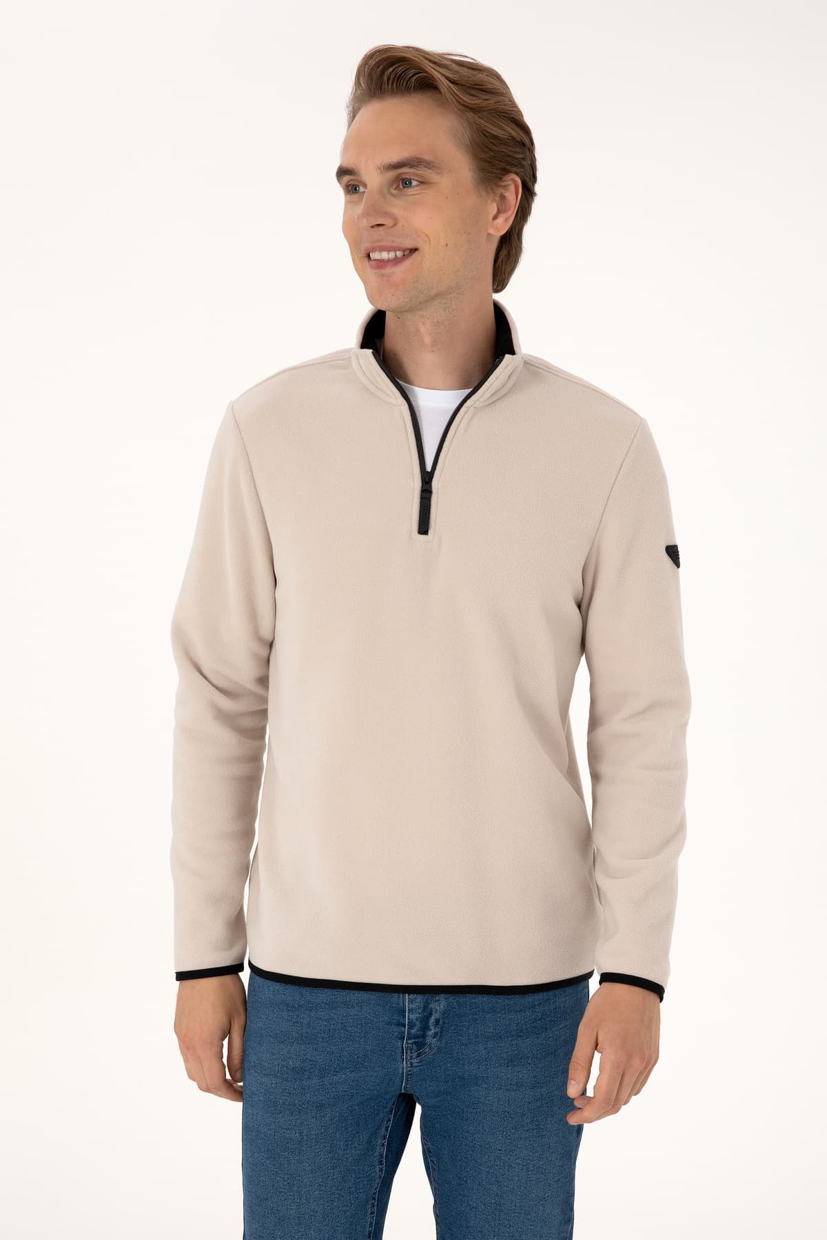 سوئیشرت مردانه U.S. Polo Assn. فیت معمولی پولار سنگی نیم زیپ بیسیک مدل 50313777-VR049 سوئیشرت مردانه U.S. Polo Assn. فیت معمولی پولار سنگی نیم زیپ بیسیک مدل 50313777-VR049