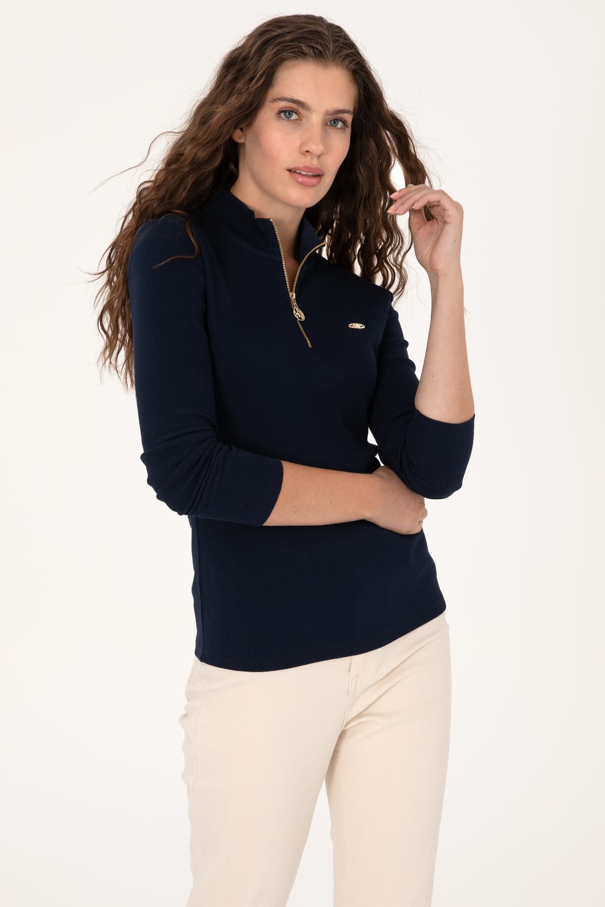 سویشرت زنانه U.S. Polo Assn. مشکی یقه ایستاده زیپدار مدل 50313564-VR046 سویشرت زنانه U.S. Polo Assn. مشکی یقه ایستاده زیپدار مدل 50313564-VR046