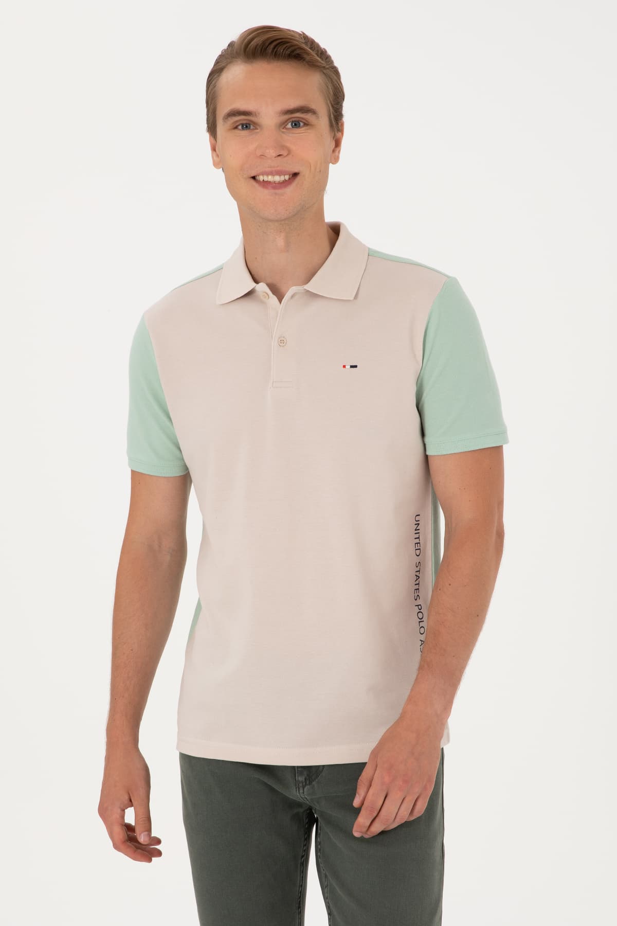 تیشرت مردانه U.S. Polo Assn. فیت معمولی یقه پولو سبز آبی مدل 50306790-VR048 تیشرت مردانه U.S. Polo Assn. فیت معمولی یقه پولو سبز آبی مدل 50306790-VR048