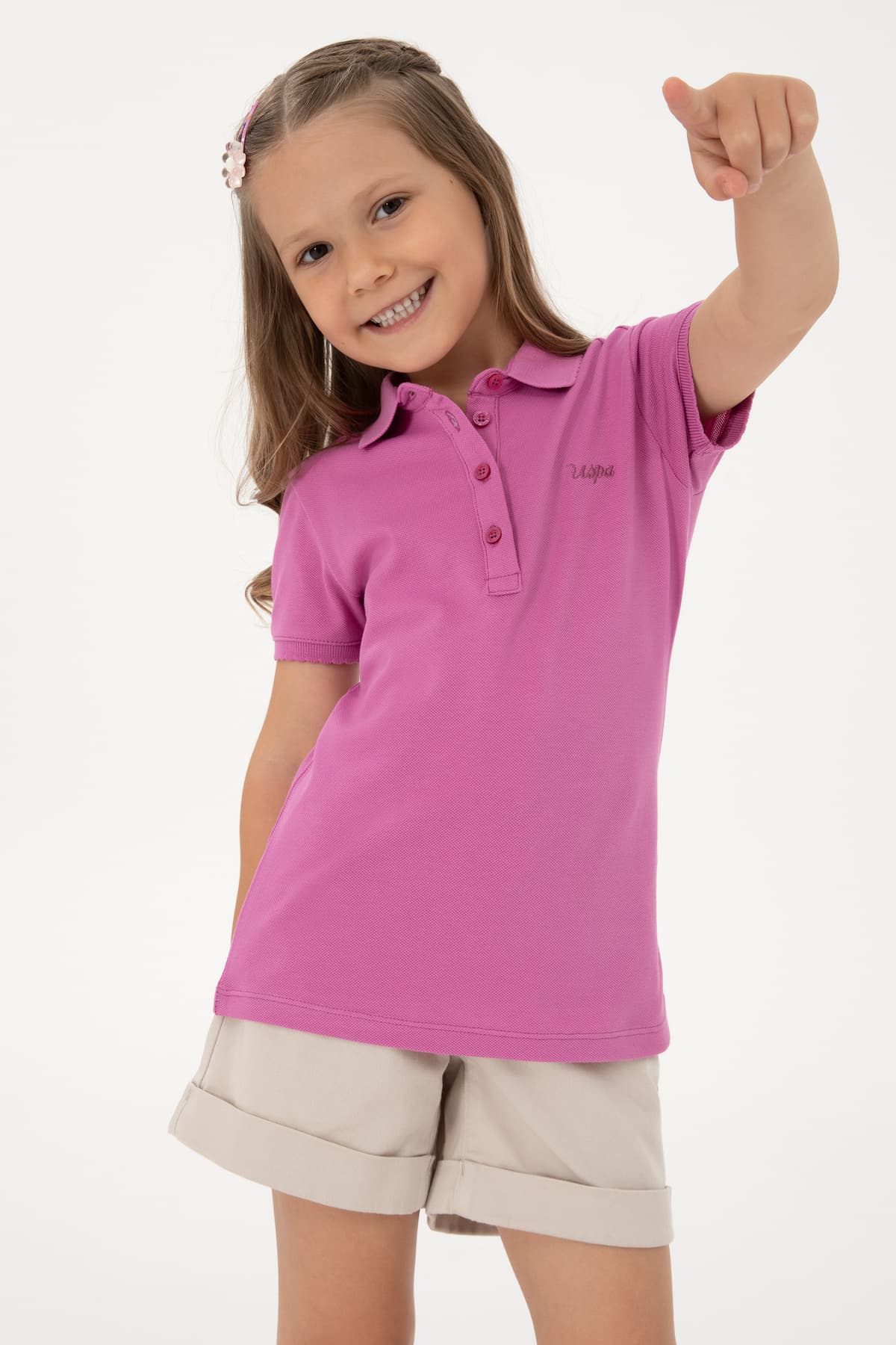 تیشرت دخترانه یقهپولو U.S. Polo Assn. فوچیا مدل 50306036-VR023 تیشرت دخترانه یقهپولو U.S. Polo Assn. فوچیا مدل 50306036-VR023