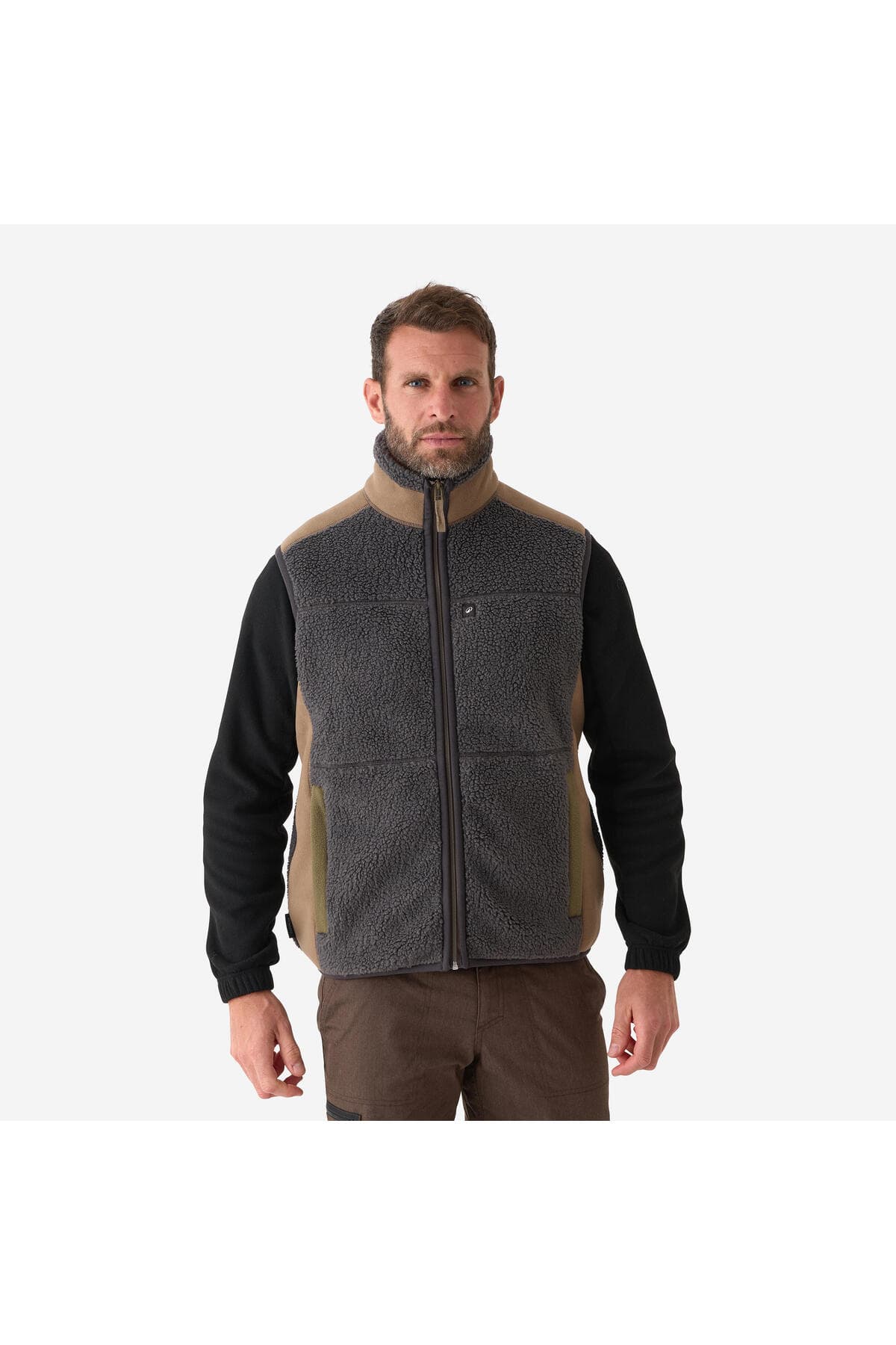 جلیقه پولار مردانه Decathlon Solognac برای شکار و مشاهده طبیعت خاکستری مدل 500 جلیقه پولار مردانه Decathlon Solognac برای شکار و مشاهده طبیعت خاکستری مدل 500