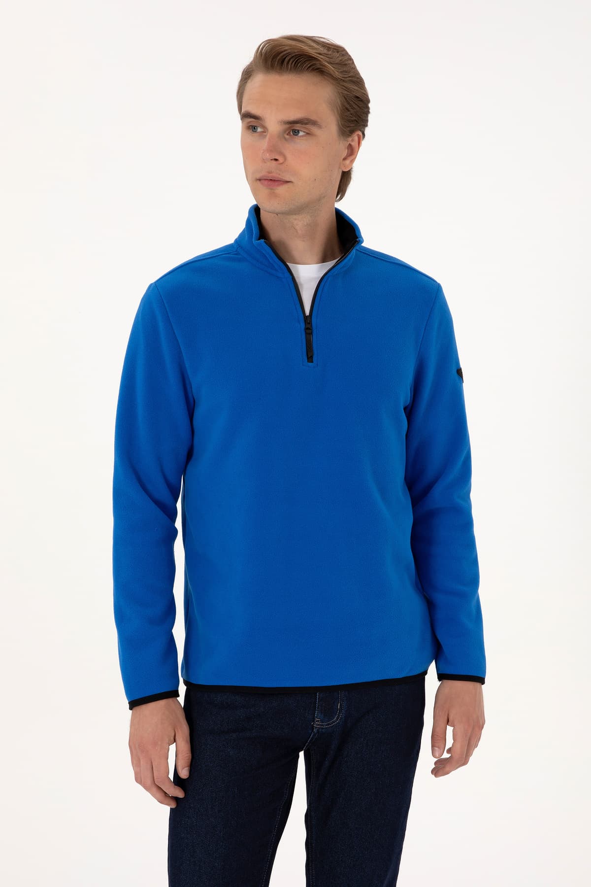 سوئیشرت مردانه U.S. Polo Assn. فیت معمولی پلار نیم زیپ ساکسی مدل 50313777-VR032 سوئیشرت مردانه U.S. Polo Assn. فیت معمولی پلار نیم زیپ ساکسی مدل 50313777-VR032