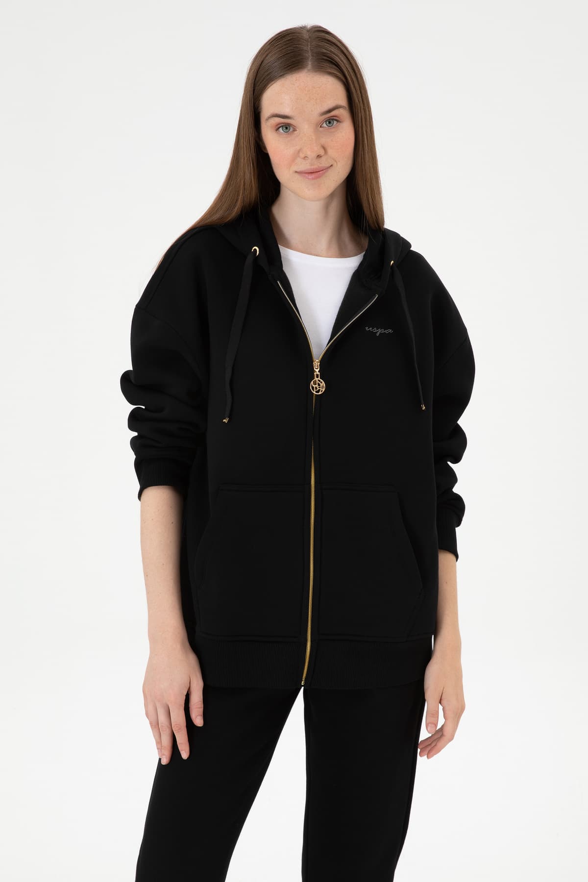 سویشرت زنانه U.S. Polo Assn. مشکی کلاهدار داخلکرکی مدل 50314130-VR046 سویشرت زنانه U.S. Polo Assn. مشکی کلاهدار داخلکرکی مدل 50314130-VR046
