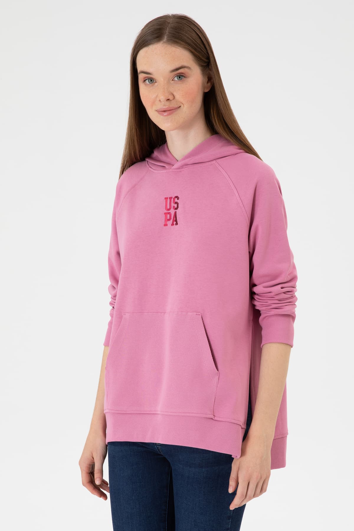 سوئیشرت زنانه U.S. Polo Assn. کلاهدار صورتی تیره با چاک مدل 50313611-VR167 سوئیشرت زنانه U.S. Polo Assn. کلاهدار صورتی تیره با چاک مدل 50313611-VR167