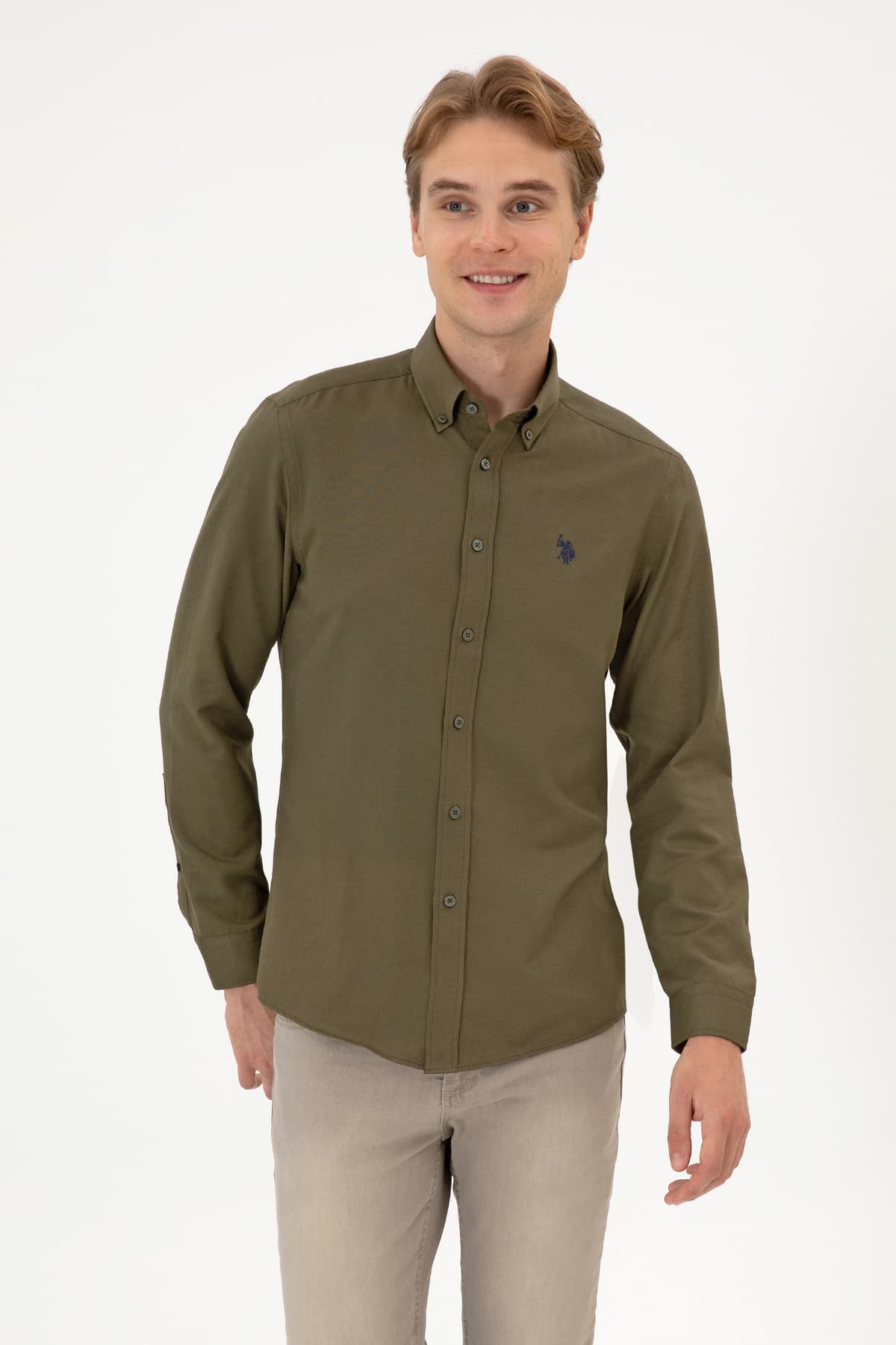 پیراهن مردانه U.S. Polo Assn. ساده آستینبلند سرمهای مدل 50316723-VR033 پیراهن مردانه U.S. Polo Assn. ساده آستینبلند سرمهای مدل 50316723-VR033