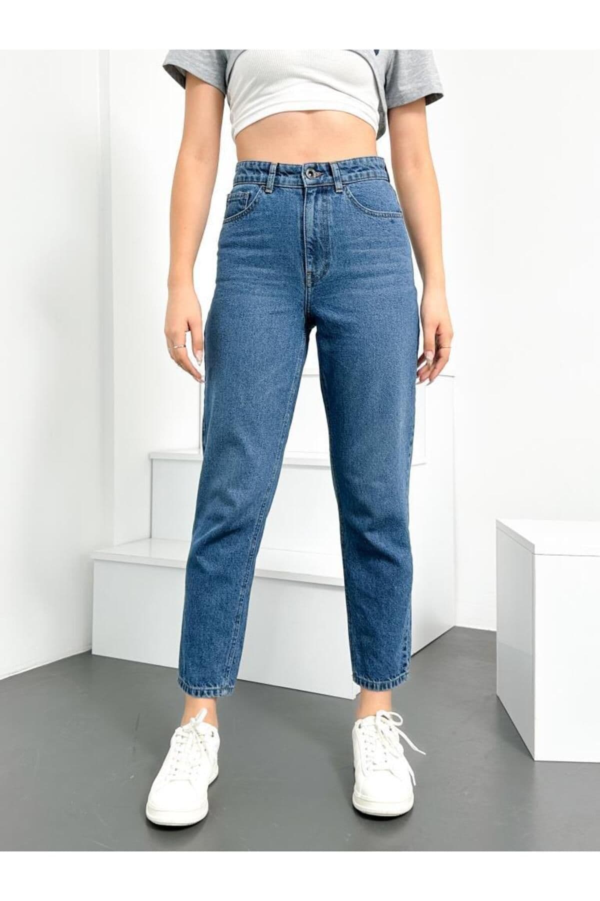 شلوار جین زنانه HLT JEANS مامفیت فاقبلند کشی آبی روشن مدل ANNA-AÇMAVİ شلوار جین زنانه HLT JEANS مامفیت فاقبلند کشی آبی روشن مدل ANNA-AÇMAVİ