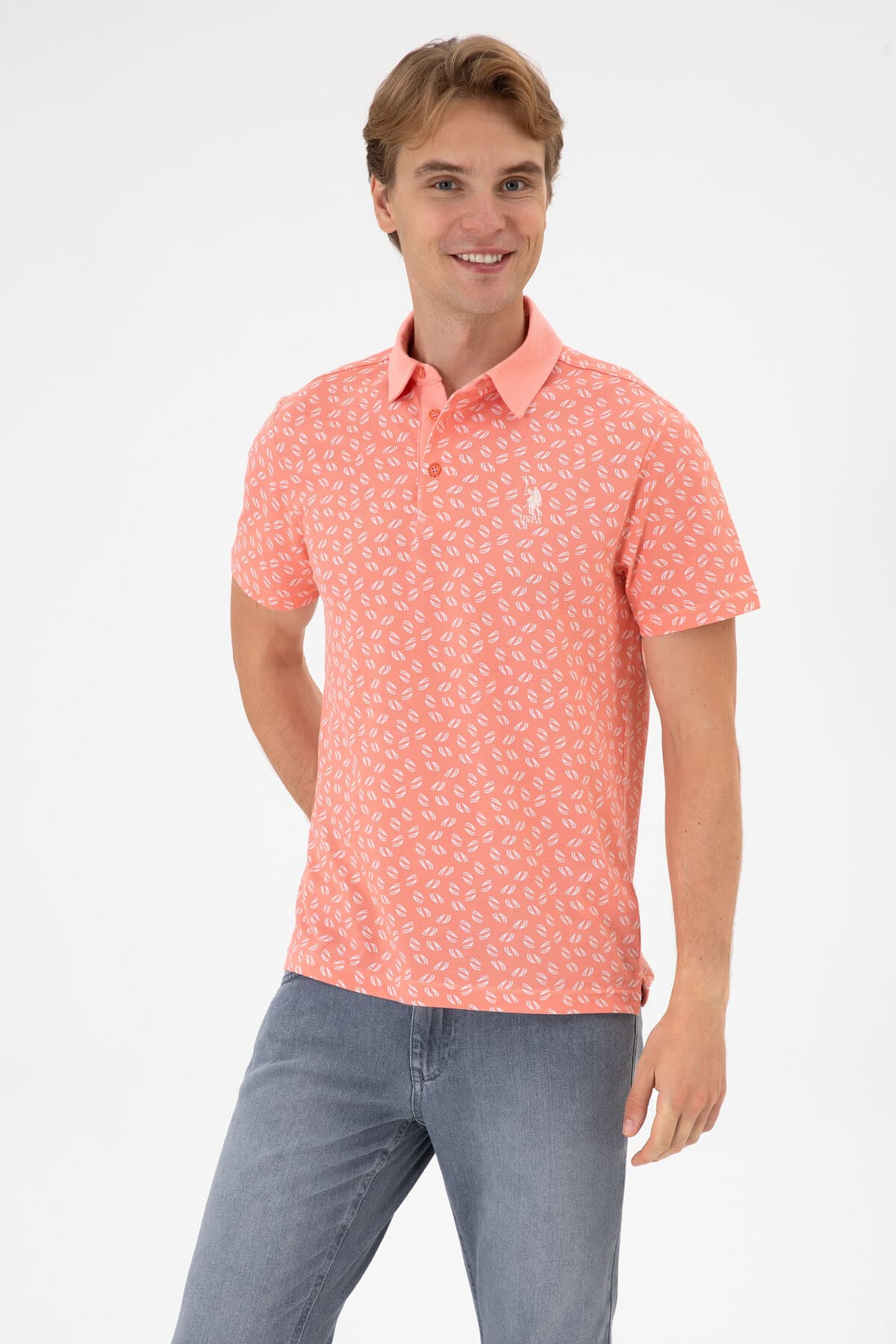 تیشرت مردانه U.S. Polo Assn. صورتی فیت معمولی یقه پولو مدل 50300385-VR041 تیشرت مردانه U.S. Polo Assn. صورتی فیت معمولی یقه پولو مدل 50300385-VR041