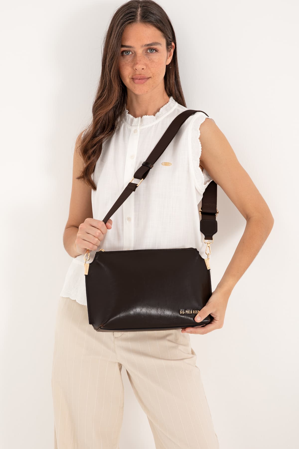 کیف کراسبادی زنانه قهوهای U.S. Polo Assn. مدل 50319176-VR029 کیف کراسبادی زنانه قهوهای U.S. Polo Assn. مدل 50319176-VR029