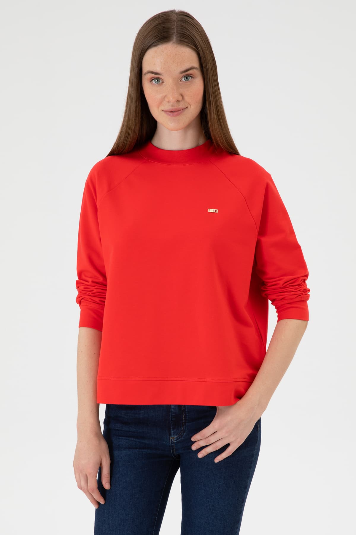 سویشرت زنانه U.S. Polo Assn. قرمز یقه گرد فیت معمولی ساده مدل 50313610-VR030 سویشرت زنانه U.S. Polo Assn. قرمز یقه گرد فیت معمولی ساده مدل 50313610-VR030