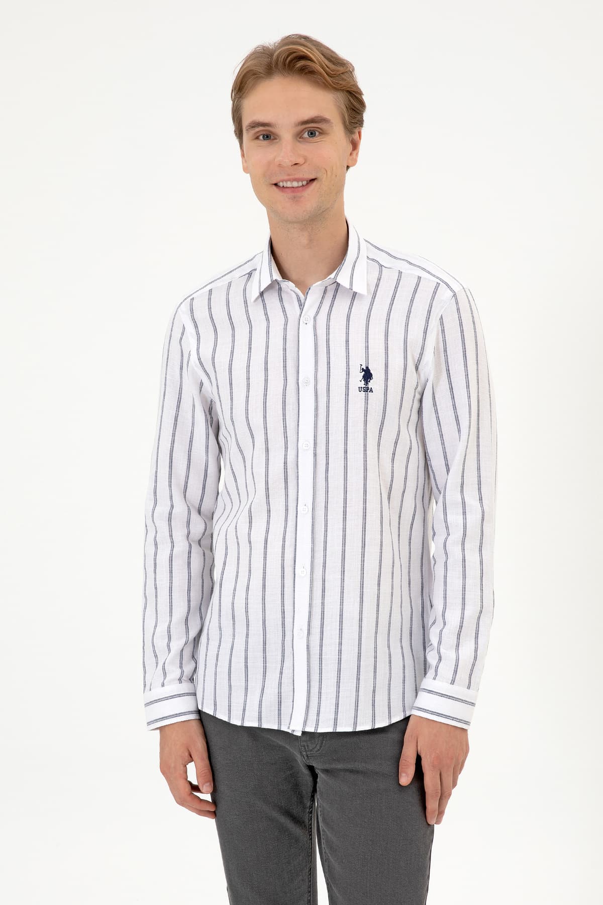 پیراهن مردانه U.S. Polo Assn. آستین بلند سفید مدل 50316563-VR013 پیراهن مردانه U.S. Polo Assn. آستین بلند سفید مدل 50316563-VR013