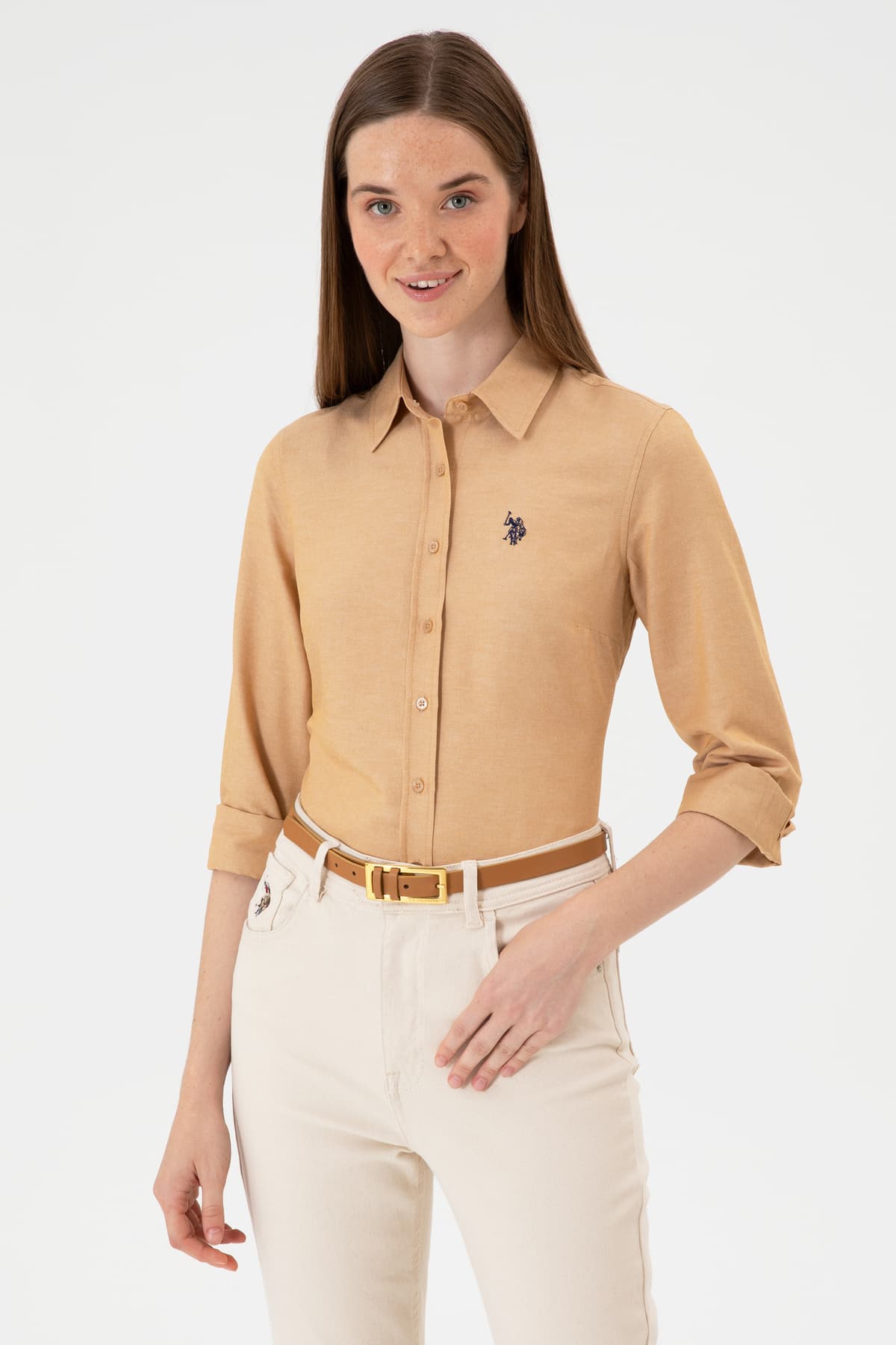 پیراهن زنانه U.S. Polo Assn. آستینبلند ساده به رنگ شتری مدل 50316711-VR015 پیراهن زنانه U.S. Polo Assn. آستینبلند ساده به رنگ شتری مدل 50316711-VR015