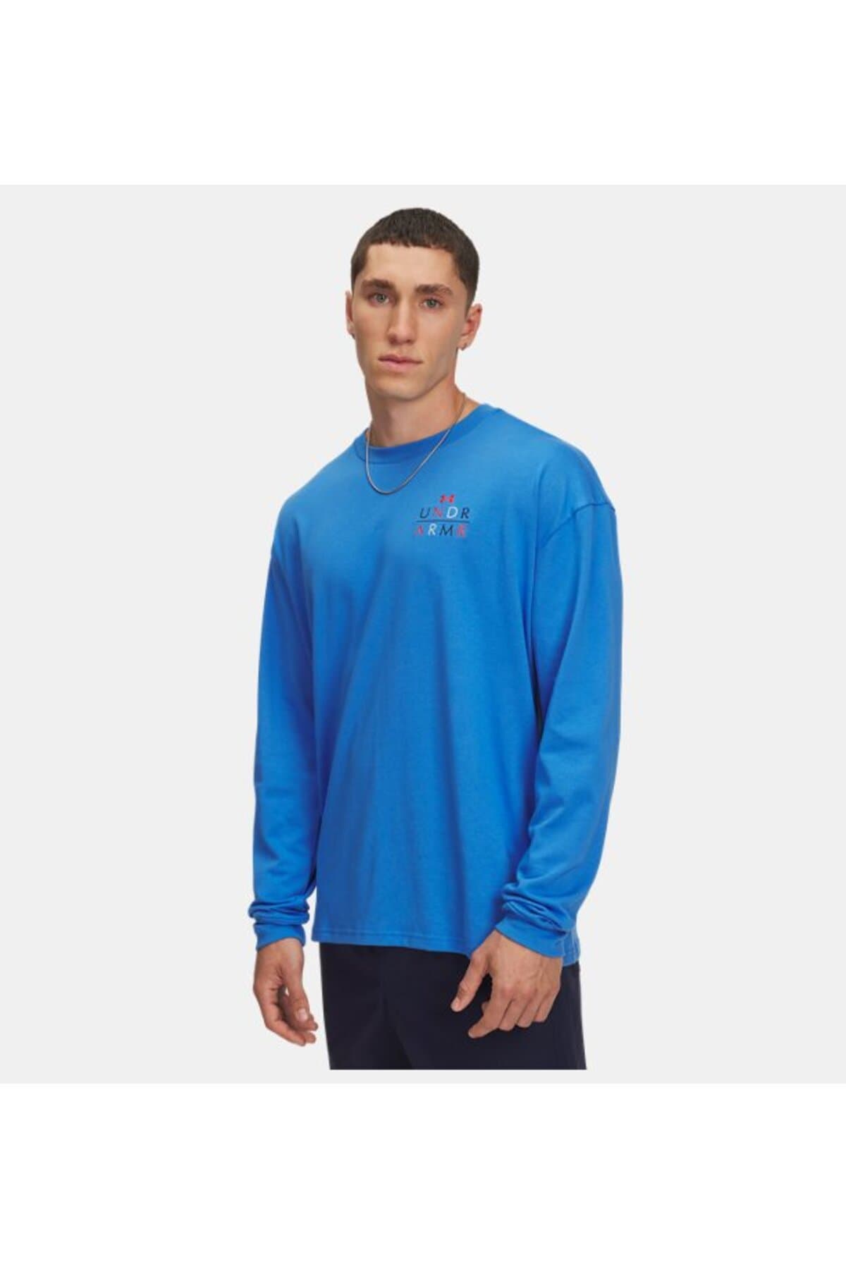 تیشرت مردانه Under Armour سنگینوزن ورزشی آستین بلند اورسایز مدل 6004885-402 تیشرت مردانه Under Armour سنگینوزن ورزشی آستین بلند اورسایز مدل 6004885-402
