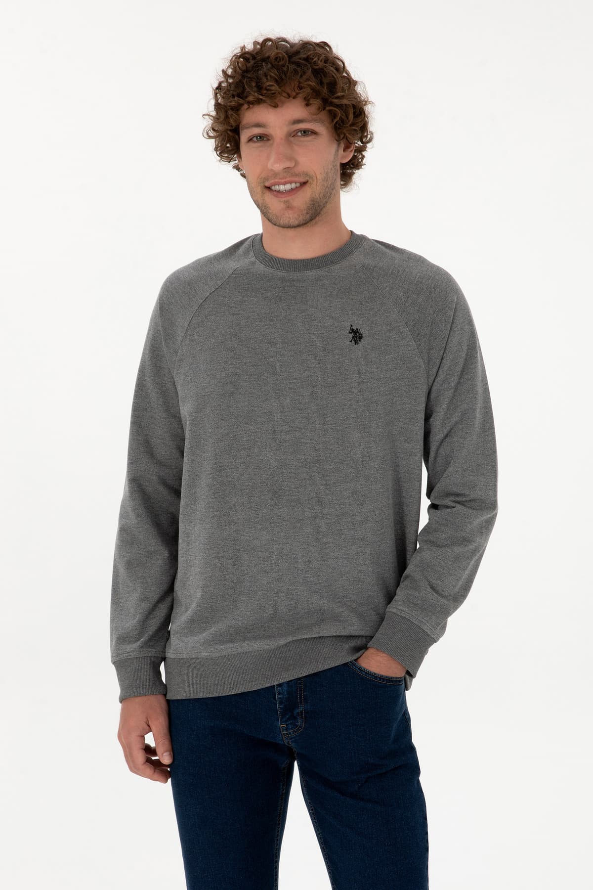 سویشرت مردانه یقهگرد فیت معمولی U.S. Polo Assn. نازک آنتراسیت ملانژ مدل 50313752-VR081 سویشرت مردانه یقهگرد فیت معمولی U.S. Polo Assn. نازک آنتراسیت ملانژ مدل 50313752-VR081