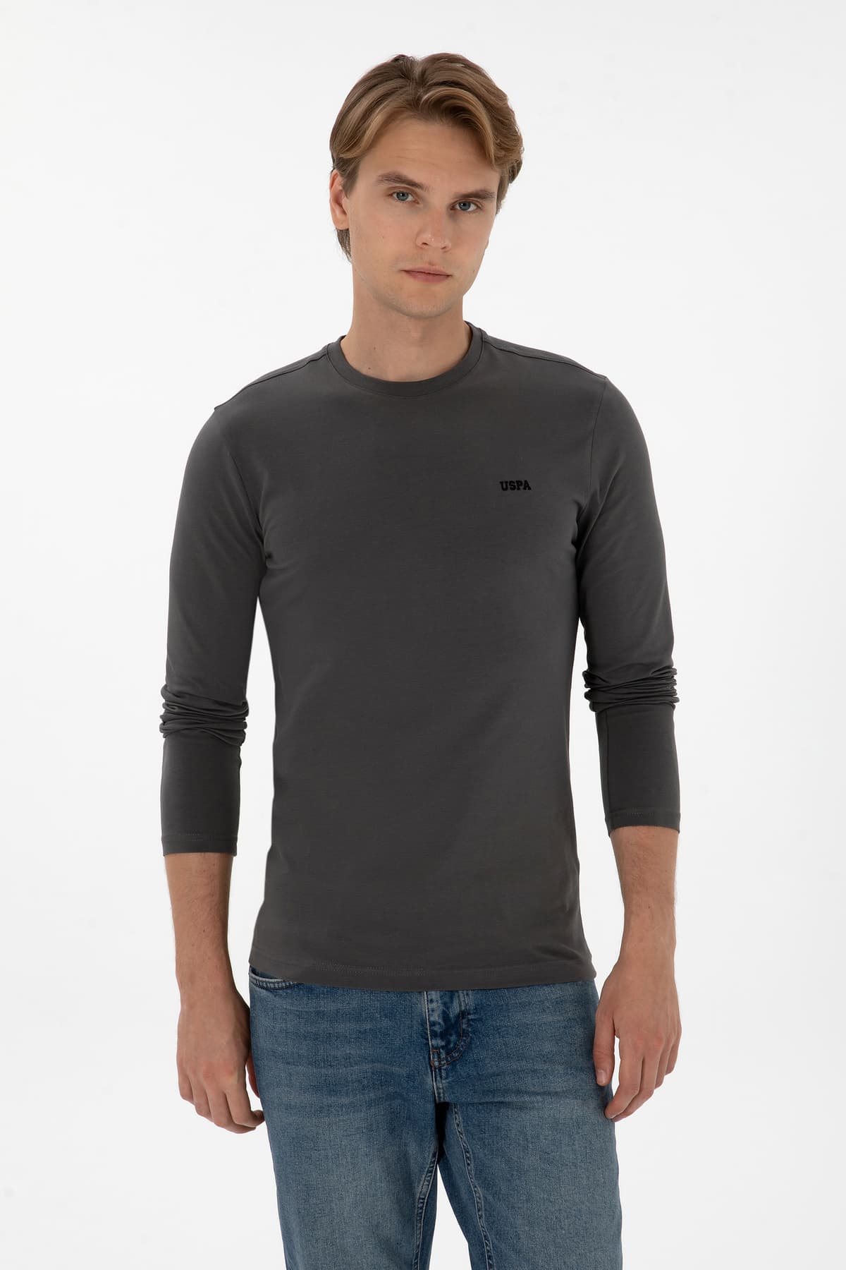 سویشرت مردانه U.S. Polo Assn. اسلیم فیت یقه گرد خاکستری Süprem Basic مدل 50313744-VR024 سویشرت مردانه U.S. Polo Assn. اسلیم فیت یقه گرد خاکستری Süprem Basic مدل 50313744-VR024
