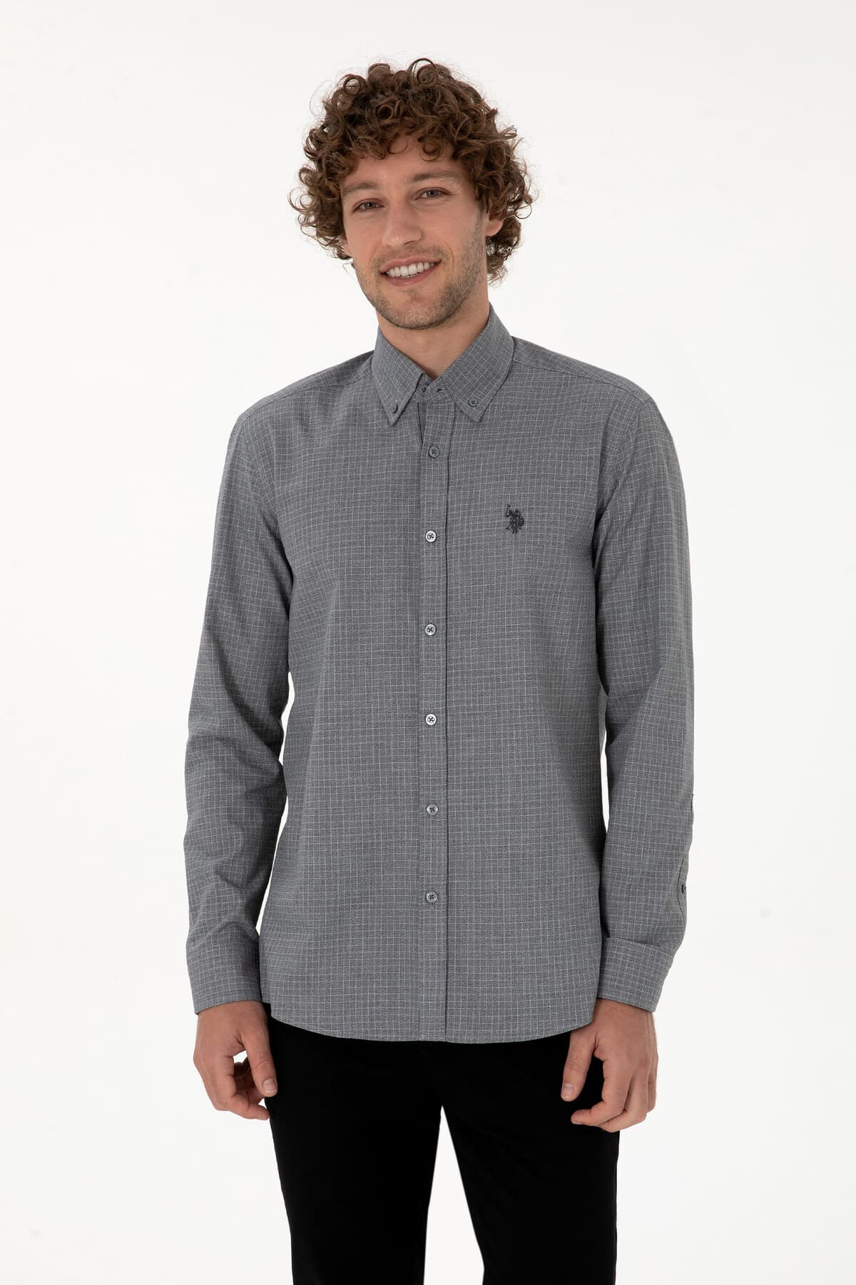 پیراهن مردانه U.S. Polo Assn. مشکی آستینبلند مدل 50316598-VR046 پیراهن مردانه U.S. Polo Assn. مشکی آستینبلند مدل 50316598-VR046