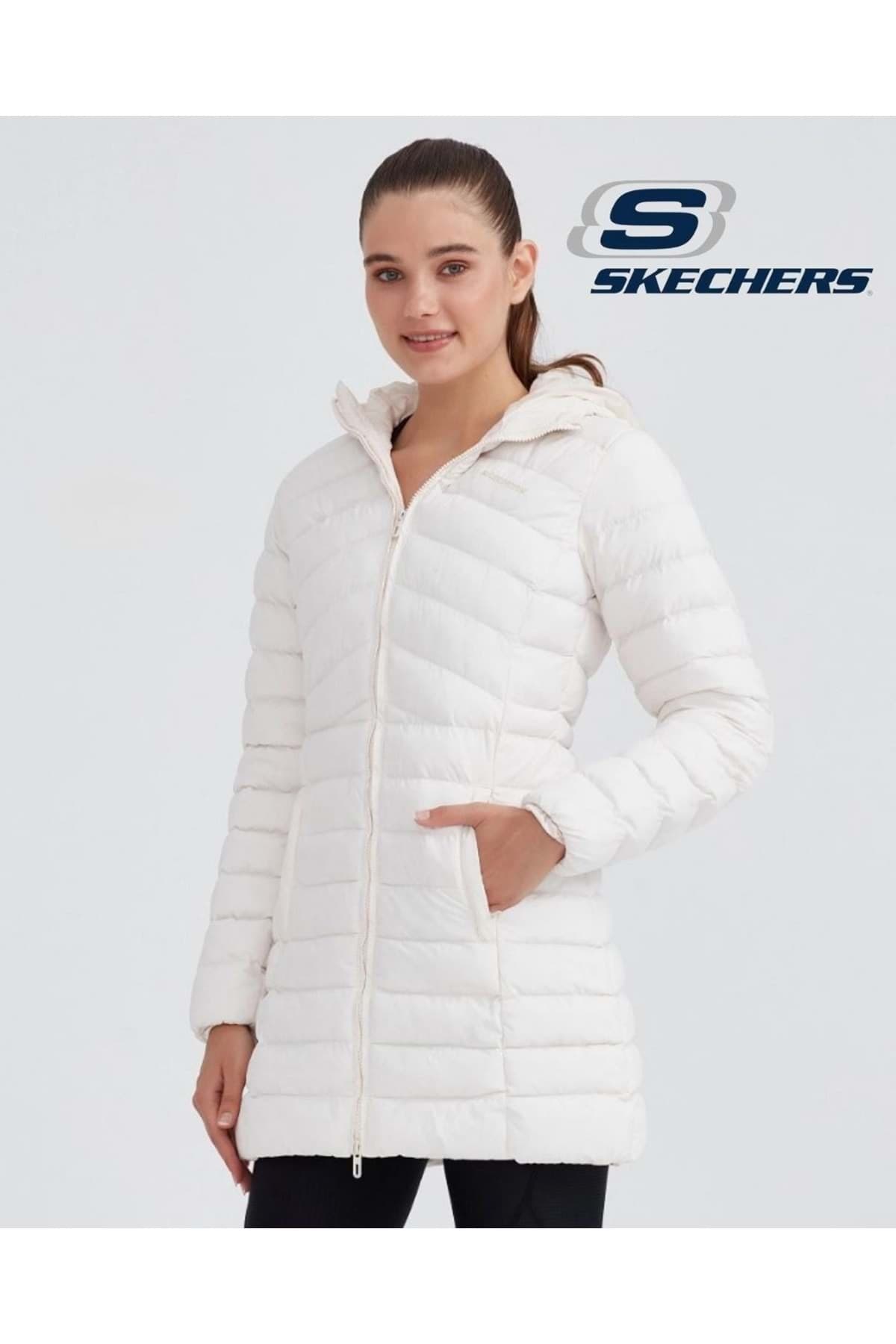 مونت زنانه Skechers Essential بلند کلاهدار روزمره سفید مدل S212005 مونت زنانه Skechers Essential بلند کلاهدار روزمره سفید مدل S212005