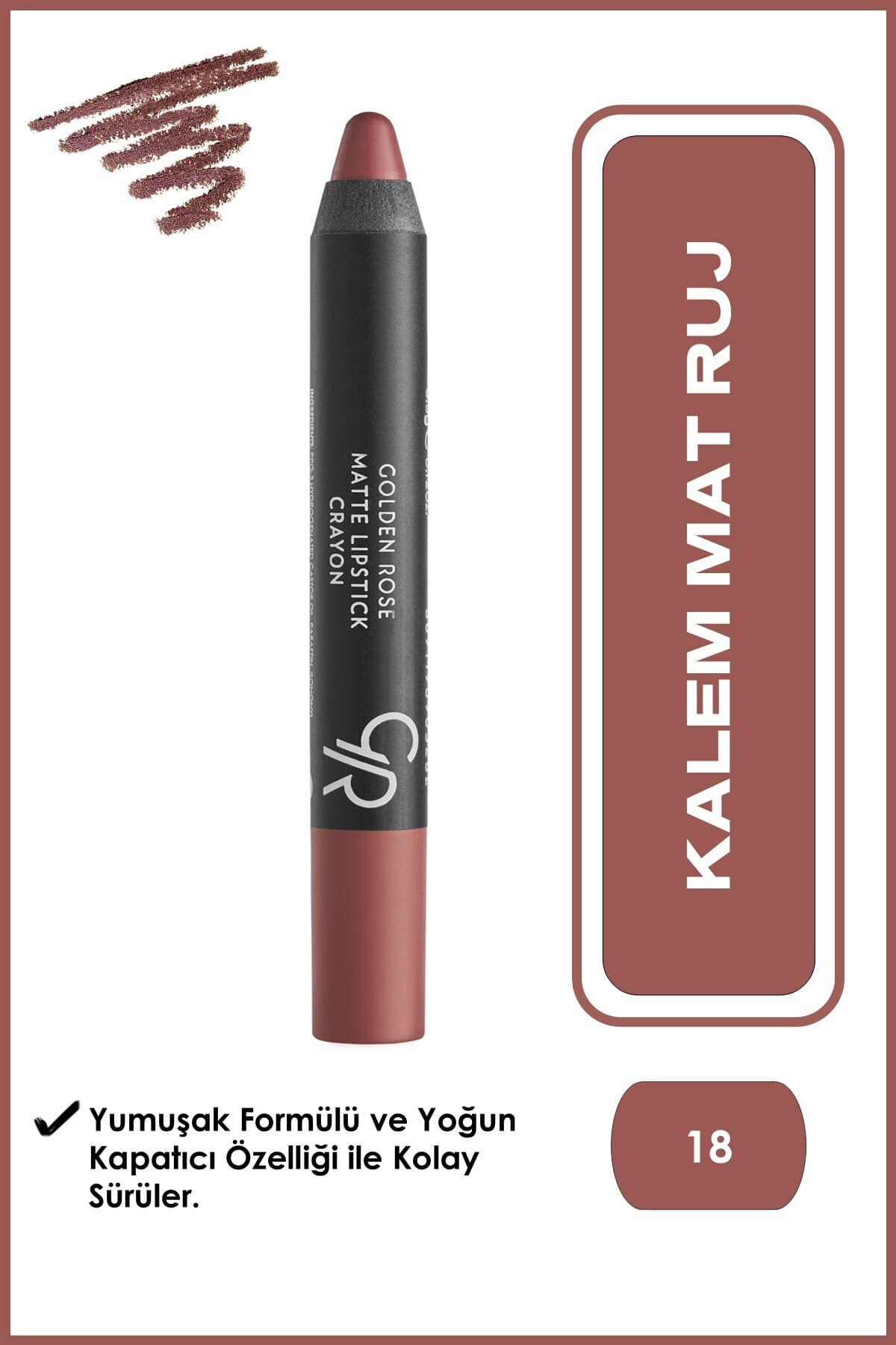 رژ لب مدادی Golden Rose مَت مدل 18 رژ لب مدادی Golden Rose مَت مدل 18