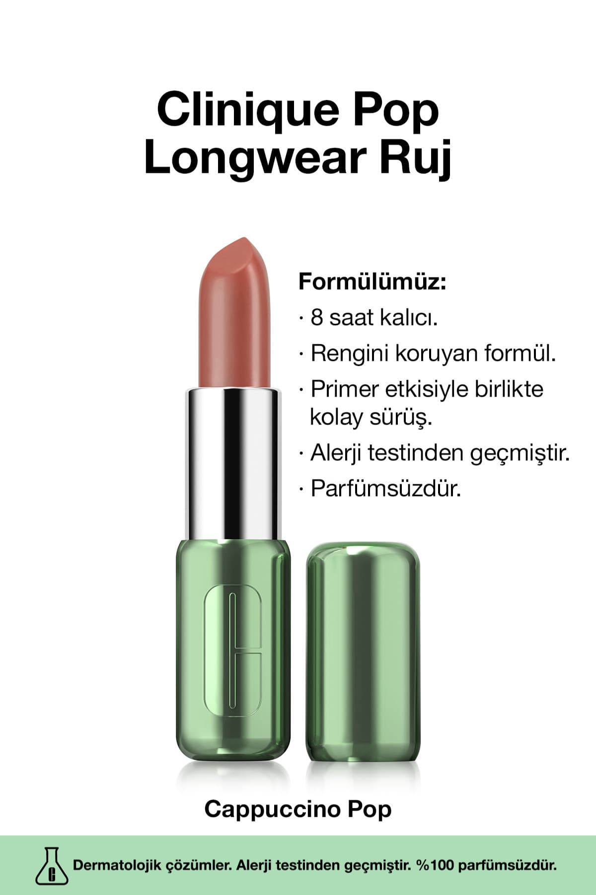رژ لب Clinique Pop Longwear ماندگار تمام روز فینیش ساتن کاپوچینو 3.9g رژ لب Clinique Pop Longwear ماندگار تمام روز فینیش ساتن کاپوچینو 3.9g