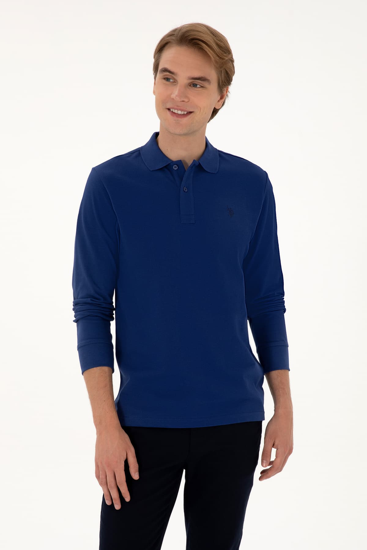 سوئیشرت مردانه U.S. Polo Assn. فیت معمولی یقه پولو ایندیگو بیسیک مدل 50307688-VR028 سوئیشرت مردانه U.S. Polo Assn. فیت معمولی یقه پولو ایندیگو بیسیک مدل 50307688-VR028