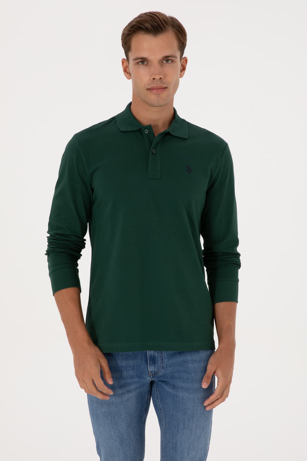 سویشرت مردانه U.S. Polo Assn. فیت معمولی یقه پولو سبز تیره مدل 50307688-VR079 سویشرت مردانه U.S. Polo Assn. فیت معمولی یقه پولو سبز تیره مدل 50307688-VR079