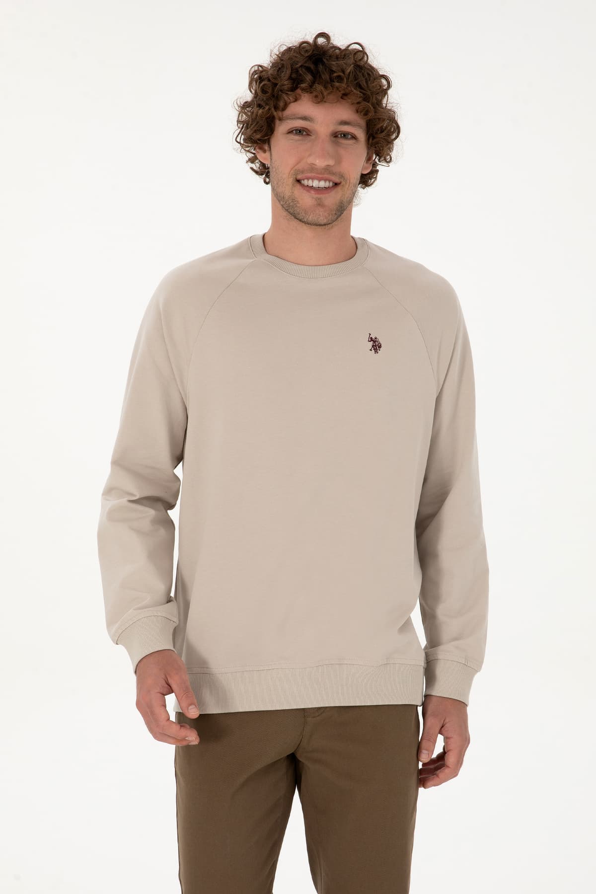 سویشرت مردانه یقه گرد فیت معمولی U.S. Polo Assn. سبز تیره نازک مدل 50313752-VR079 سویشرت مردانه یقه گرد فیت معمولی U.S. Polo Assn. سبز تیره نازک مدل 50313752-VR079
