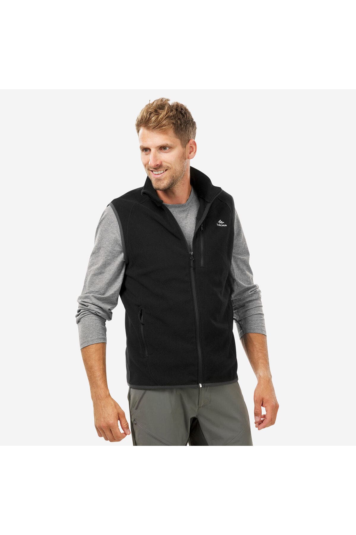 جلیقه پلار مردانه Decathlon Quechua فضای باز مشکی مدل MH100 جلیقه پلار مردانه Decathlon Quechua فضای باز مشکی مدل MH100