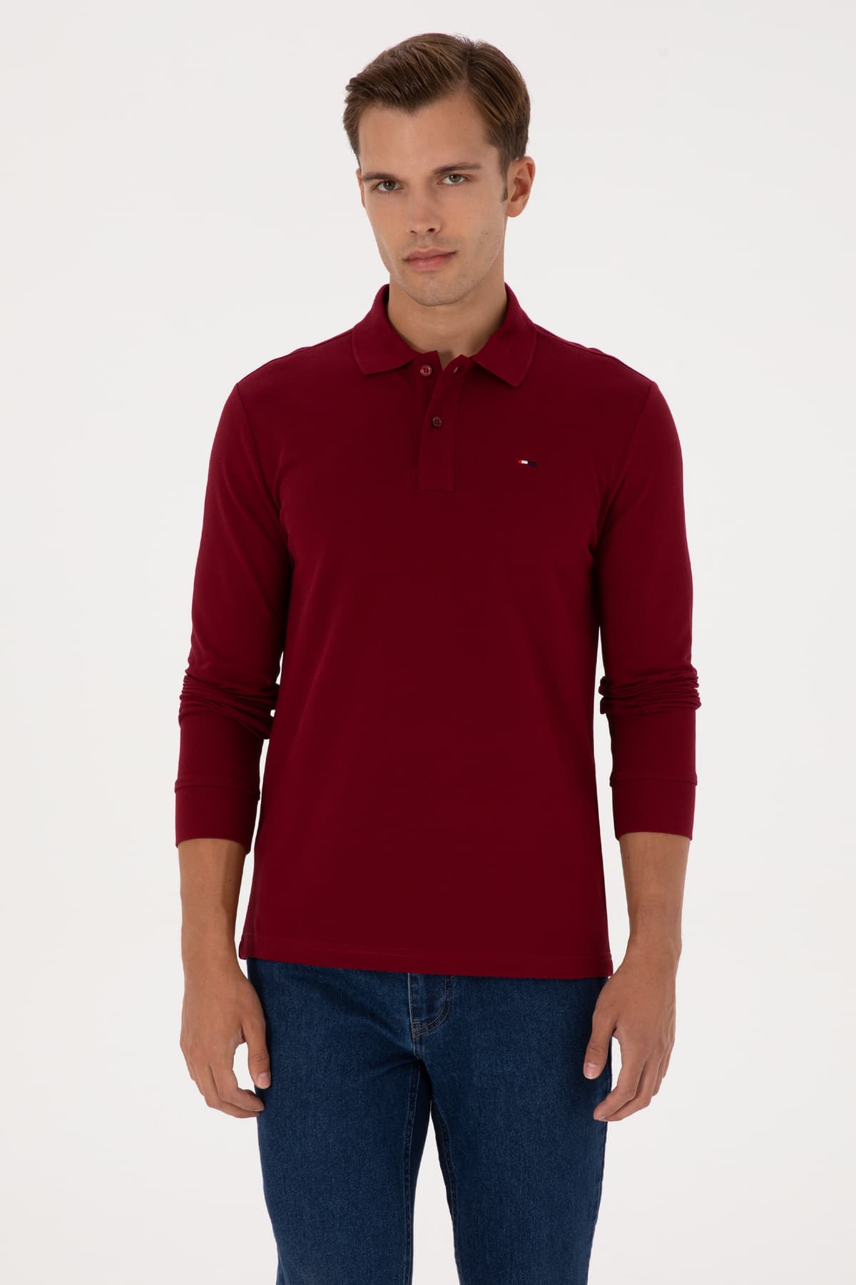 سوئیشرت مردانه U.S. Polo Assn. فیت معمولی یقه پولو بوردو مدل 50315941-VR014 سوئیشرت مردانه U.S. Polo Assn. فیت معمولی یقه پولو بوردو مدل 50315941-VR014
