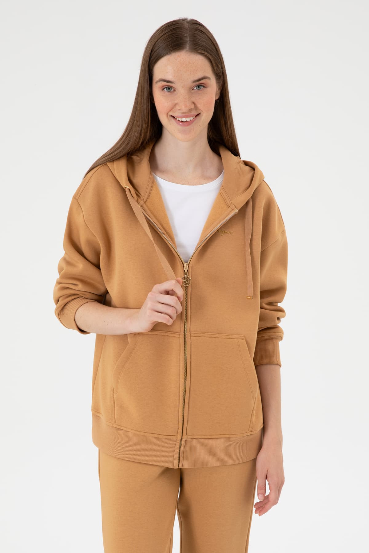 سویشرت کلاهدار زنانه U.S. Polo Assn. با آستر شرپا شتری مدل 50314130-VR015 سویشرت کلاهدار زنانه U.S. Polo Assn. با آستر شرپا شتری مدل 50314130-VR015