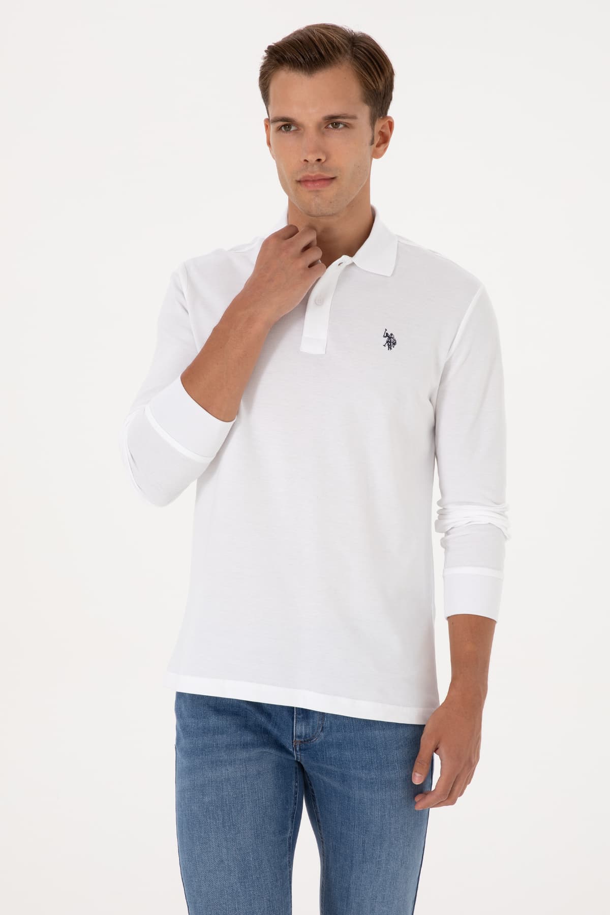 سویشرت مردانه U.S. Polo Assn. فیت رگولار یقه پولو مسی مدل 50307688-VR013 سویشرت مردانه U.S. Polo Assn. فیت رگولار یقه پولو مسی مدل 50307688-VR013