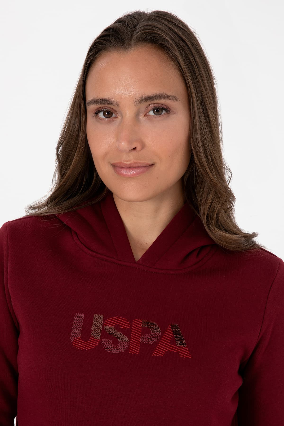 سویشرت زنانه U.S. Polo Assn. با کلاه زرشکی مدل 50307711-VR014 سویشرت زنانه U.S. Polo Assn. با کلاه زرشکی مدل 50307711-VR014