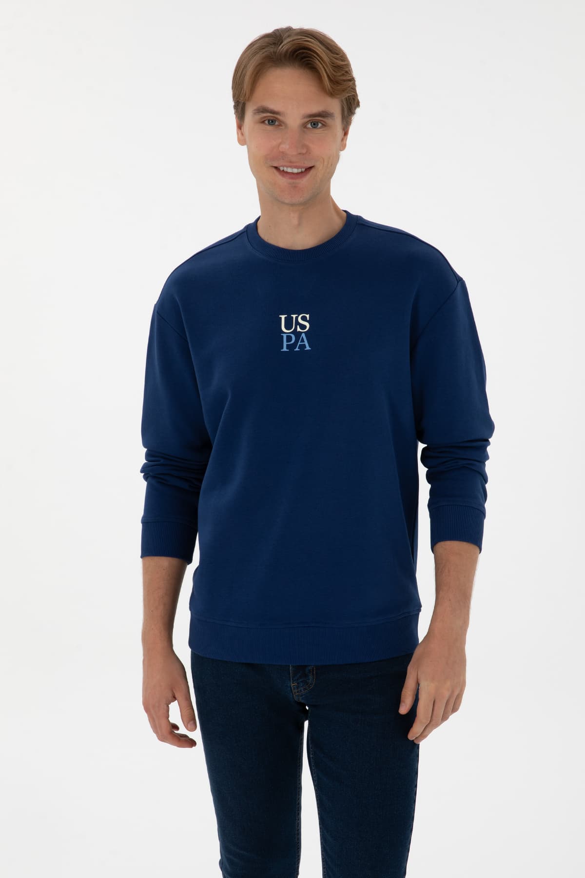 سویشرت مردانه U.S. Polo Assn. یقه گرد کامفورت فیت نیلی ساده مدل 50313760-VR028 سویشرت مردانه U.S. Polo Assn. یقه گرد کامفورت فیت نیلی ساده مدل 50313760-VR028
