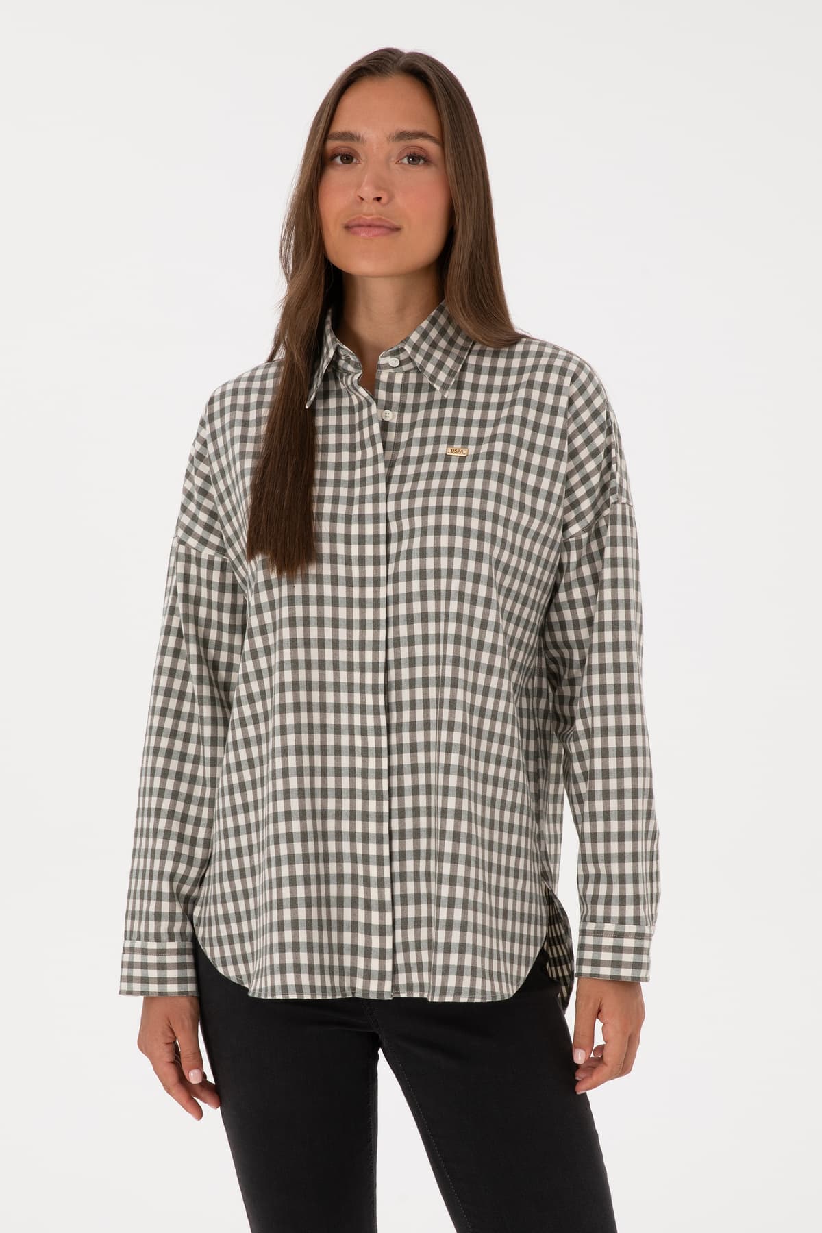 پیراهن زنانه U.S. Polo Assn. سبز تیره آستین بلند مدل 50316679-VR079 پیراهن زنانه U.S. Polo Assn. سبز تیره آستین بلند مدل 50316679-VR079