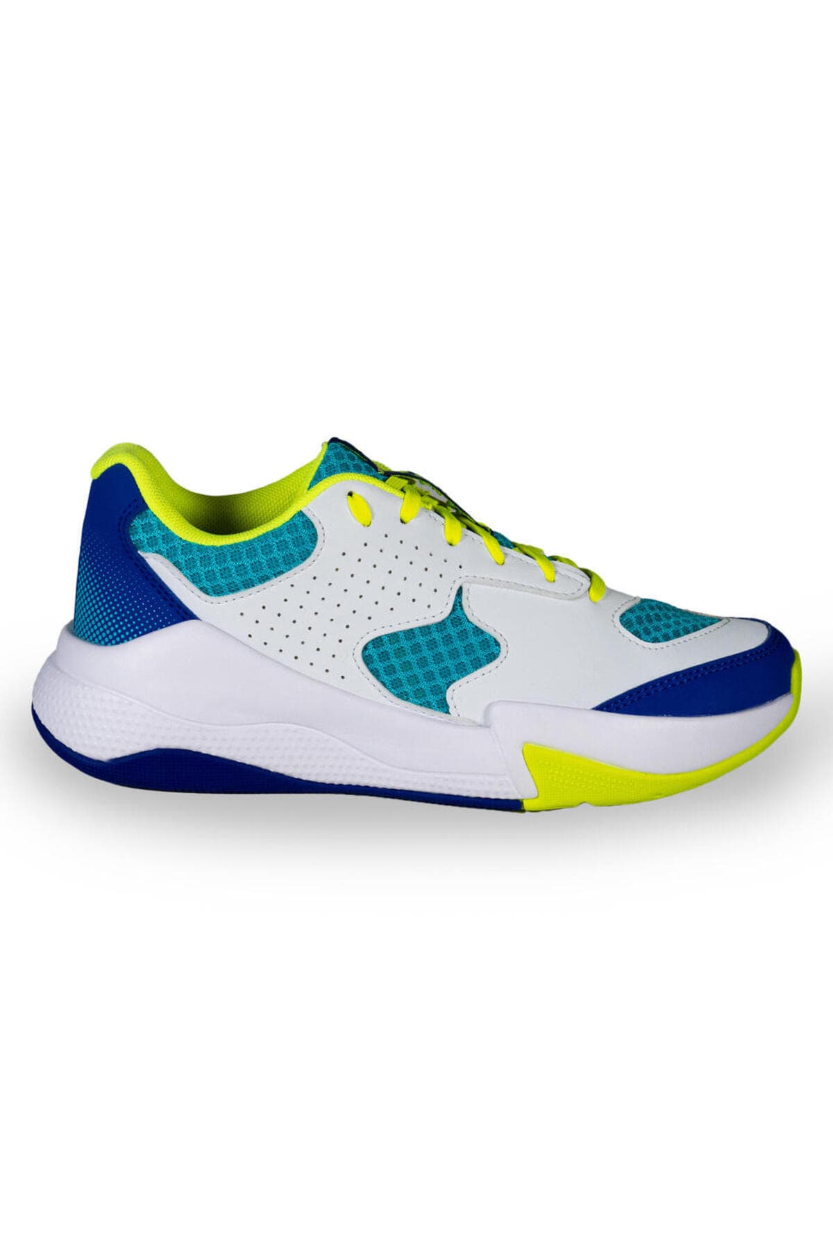 کفش والیبال کودکانه Decathlon ALLSIX سفید آبی سبز مدل VS100 Confort کفش والیبال کودکانه Decathlon ALLSIX سفید آبی سبز مدل VS100 Confort