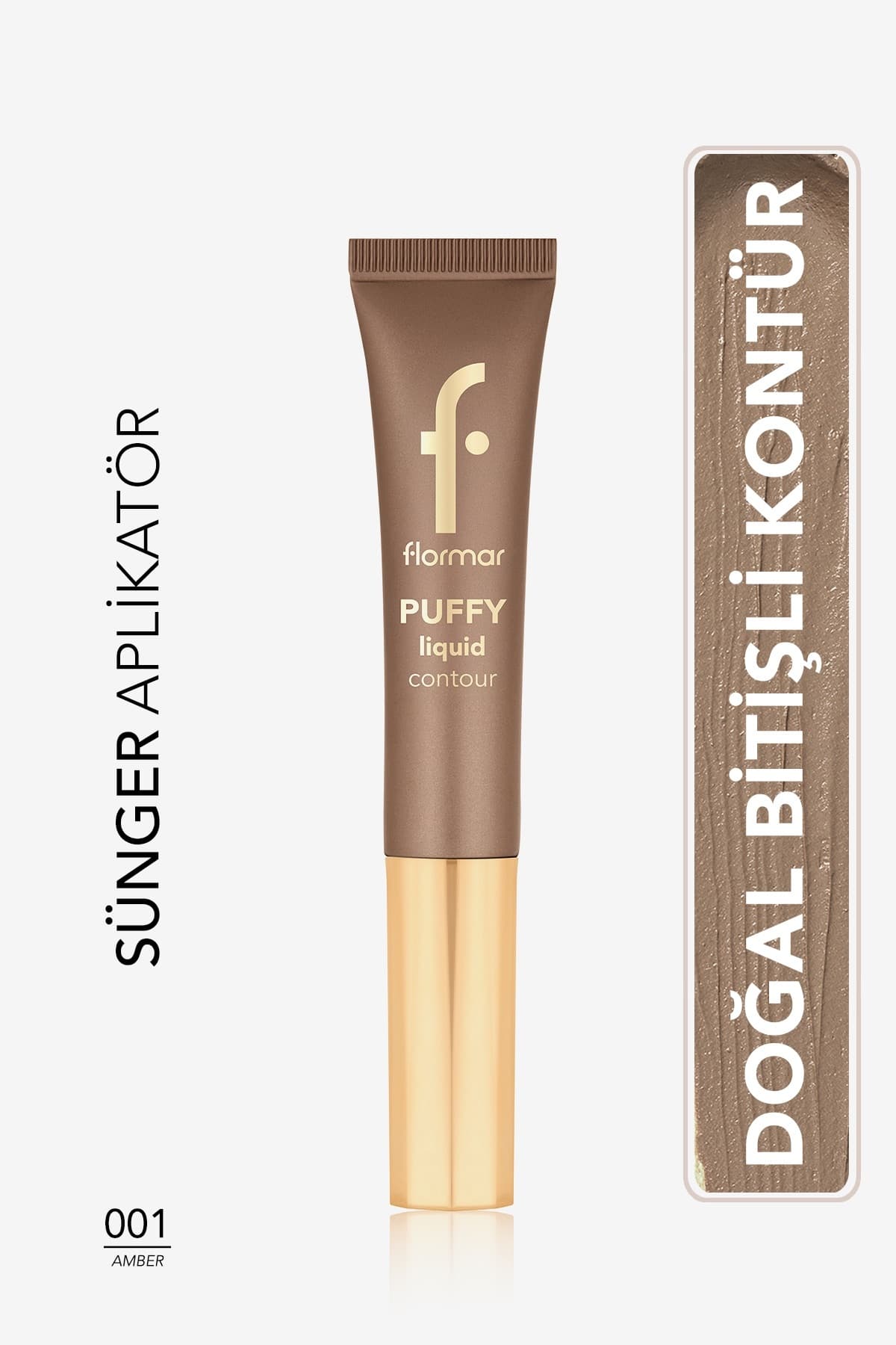 کانتور مایع Flormar بافت سبک و اپلیکاتور اسفنجی 001 Amber مدل 8682536093804 کانتور مایع Flormar بافت سبک و اپلیکاتور اسفنجی 001 Amber مدل 8682536093804