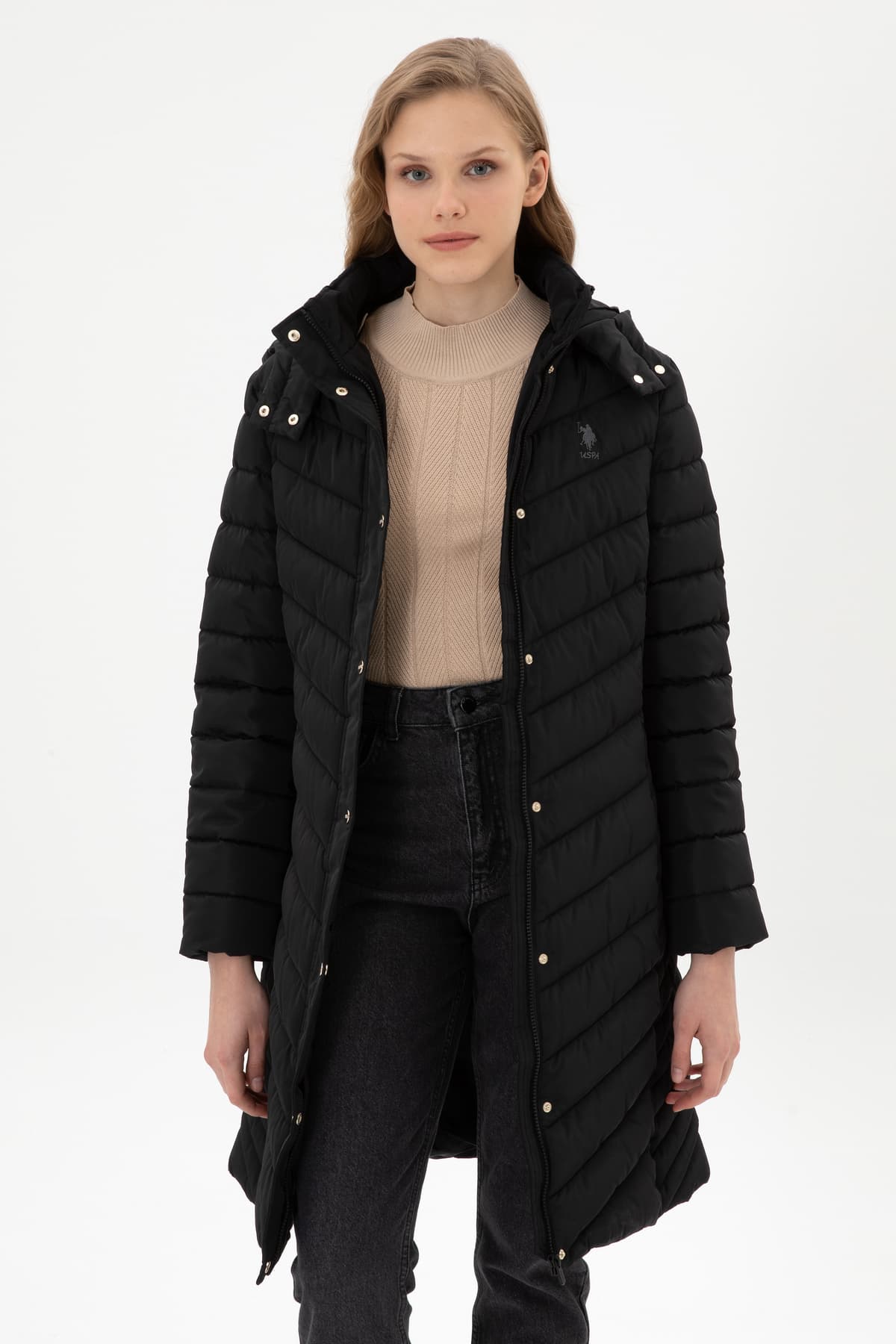 کاپشن زنانه مشکی U.S. Polo Assn. مدل 50312015-VR046 کاپشن زنانه مشکی U.S. Polo Assn. مدل 50312015-VR046