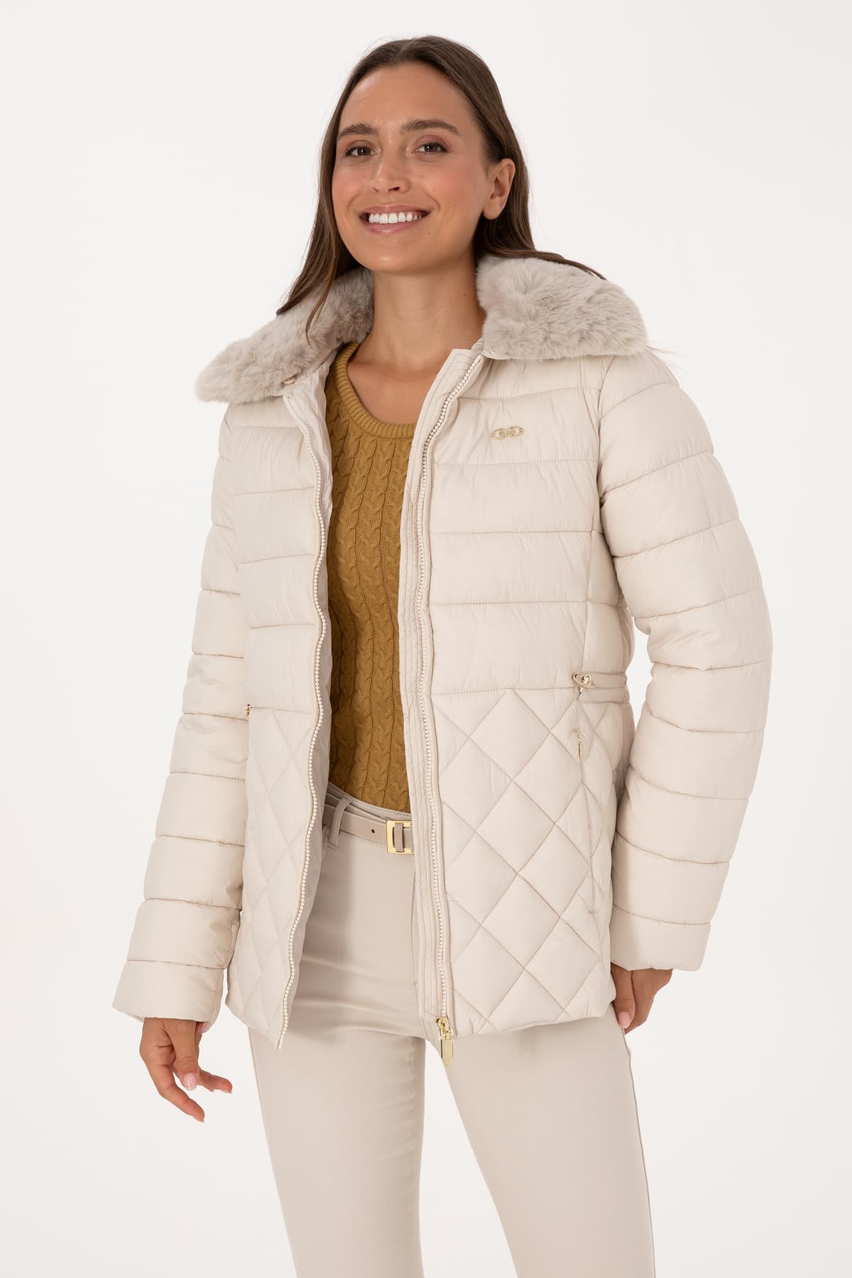 کاپشن زنانه U.S. Polo Assn. کرم مدل 50308797-VR256 کاپشن زنانه U.S. Polo Assn. کرم مدل 50308797-VR256