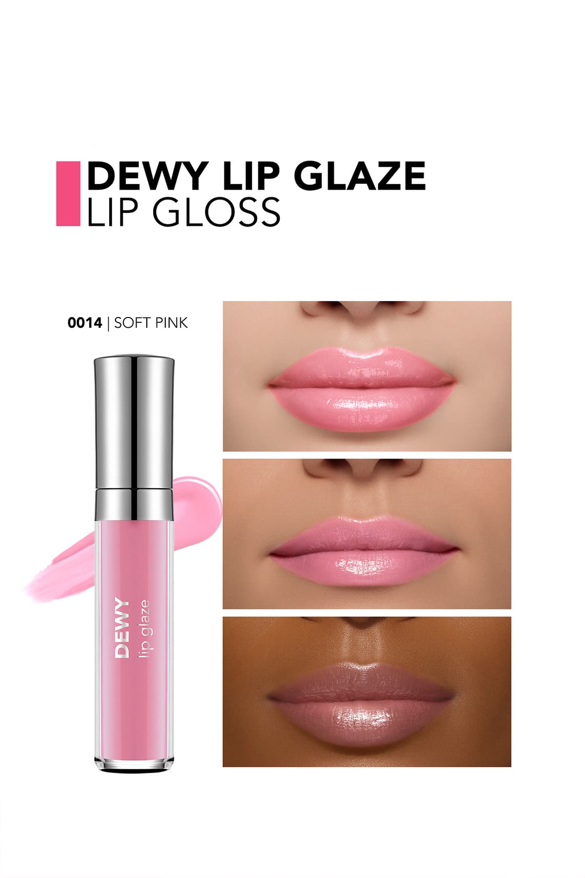براقکننده لب Flormar مدل Dewy Lip Glaze مرطوبکننده نیمهشفاف صورتی ملایم 014 براقکننده لب Flormar مدل Dewy Lip Glaze مرطوبکننده نیمهشفاف صورتی ملایم 014