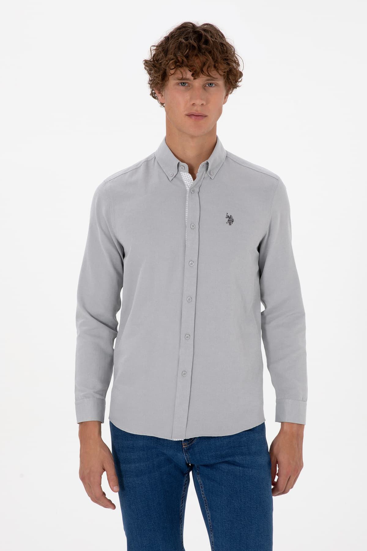 پیراهن مردانه U.S. Polo Assn. خاکستری آستین بلند مدل 50316644-VR024 پیراهن مردانه U.S. Polo Assn. خاکستری آستین بلند مدل 50316644-VR024