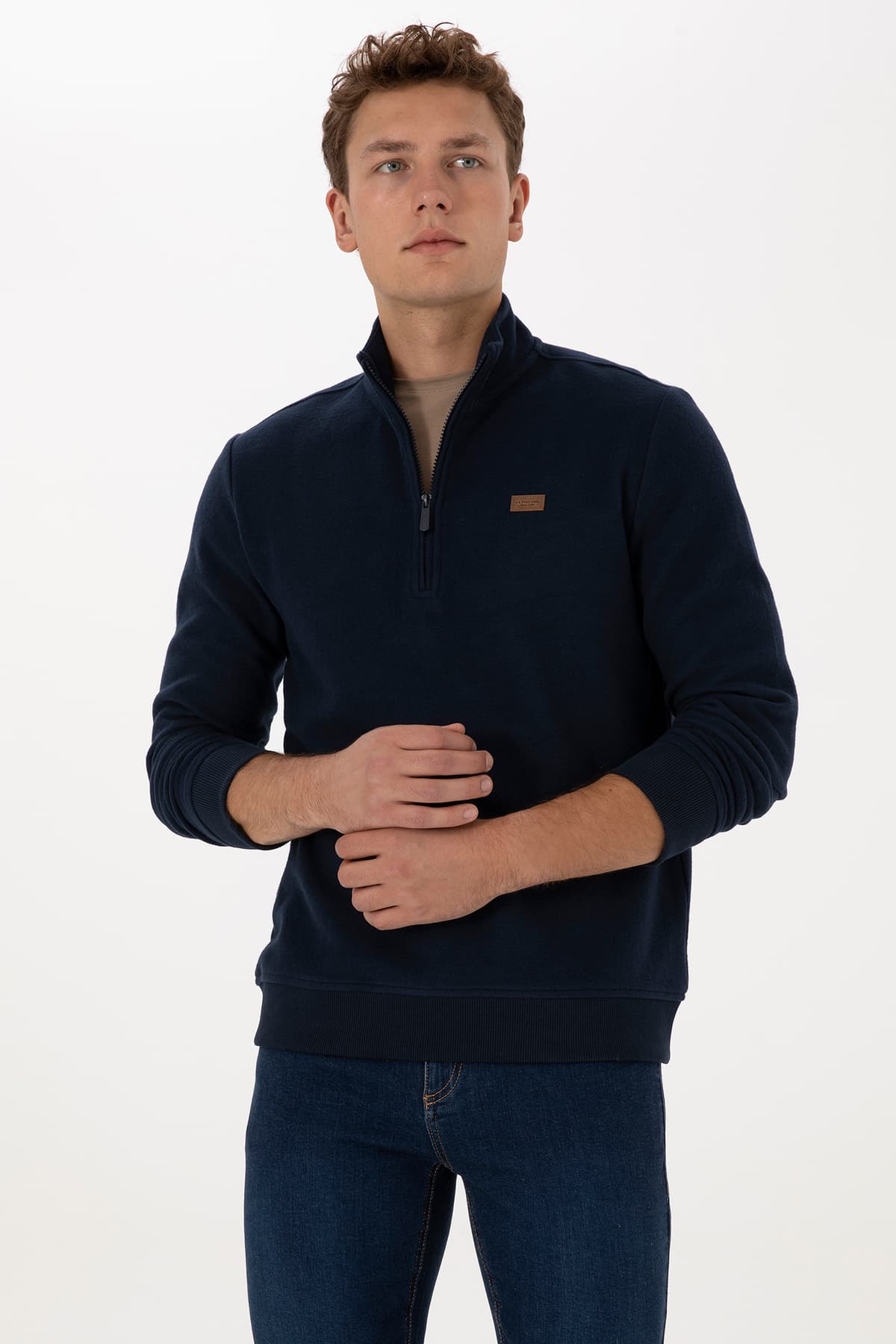 سویشرت مردانه U.S. Polo Assn. یقه پولو نیمزیپ داخل کرکی سنگی فیت معمولی مدل 50313802-VR049 سویشرت مردانه U.S. Polo Assn. یقه پولو نیمزیپ داخل کرکی سنگی فیت معمولی مدل 50313802-VR049