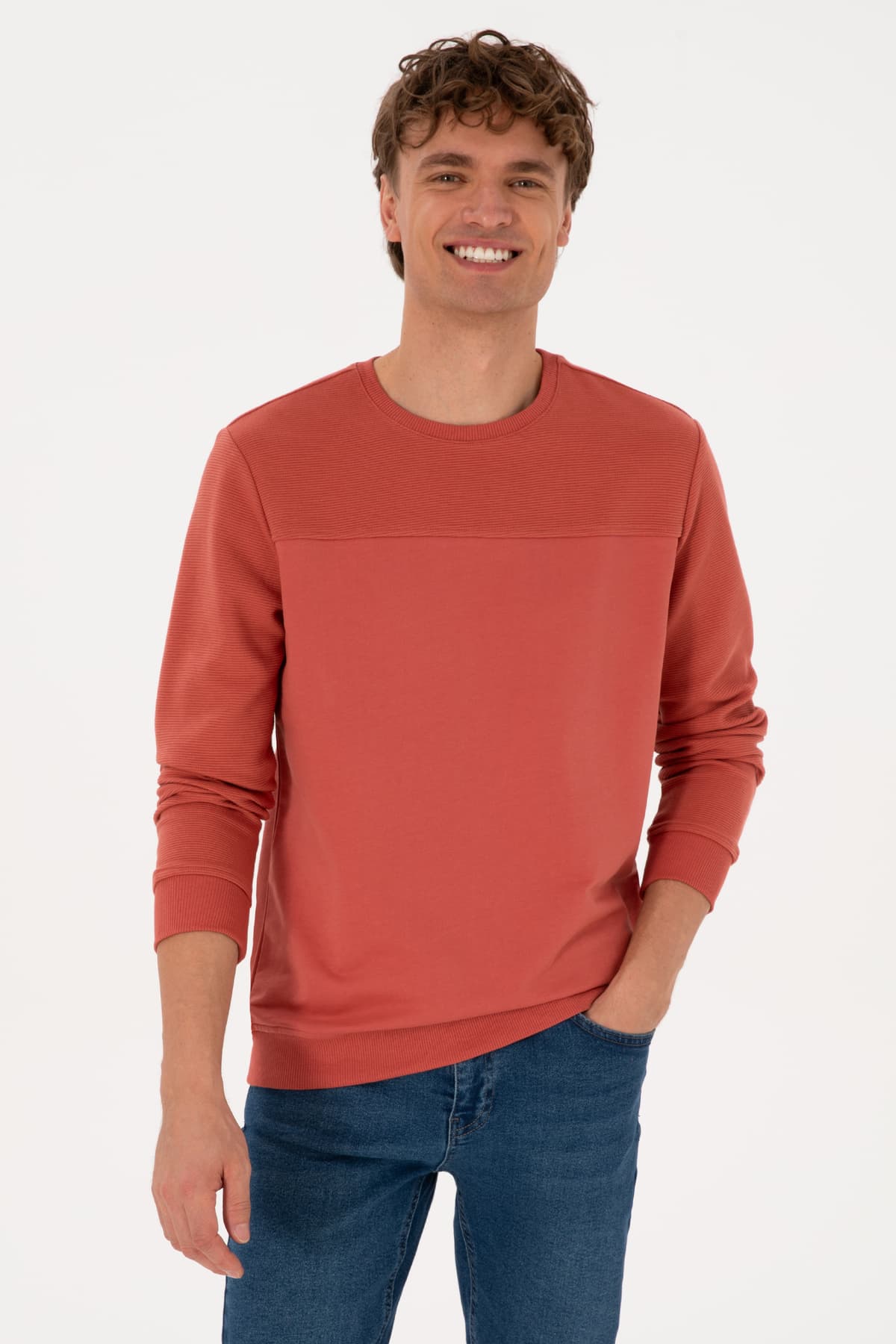 سوئیشرت مردانه U.S. Polo Assn. فیت معمولی صورتی خاکی نازک مدل 50315455-VR026 سوئیشرت مردانه U.S. Polo Assn. فیت معمولی صورتی خاکی نازک مدل 50315455-VR026