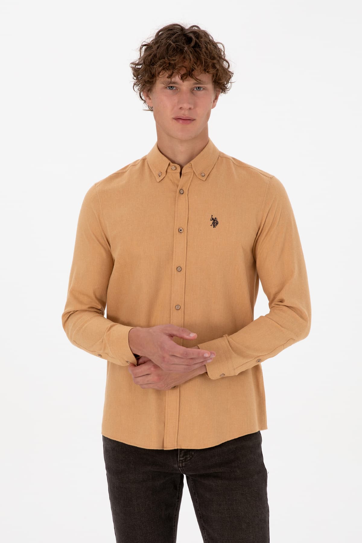 پیراهن مردانه آستینبلند طوسی ساده U.S. Polo Assn. مدل 50316721-VR024 پیراهن مردانه آستینبلند طوسی ساده U.S. Polo Assn. مدل 50316721-VR024