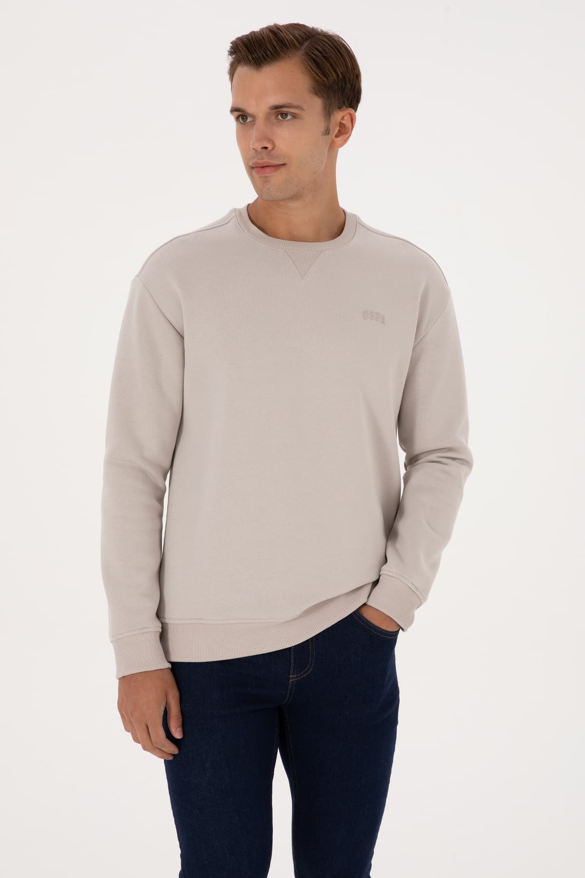 سوئیشرت مردانه U.S. Polo Assn. فیت راحت یقه گرد شاردوندار سنگی Basic مدل 50313757-VR049 سوئیشرت مردانه U.S. Polo Assn. فیت راحت یقه گرد شاردوندار سنگی Basic مدل 50313757-VR049