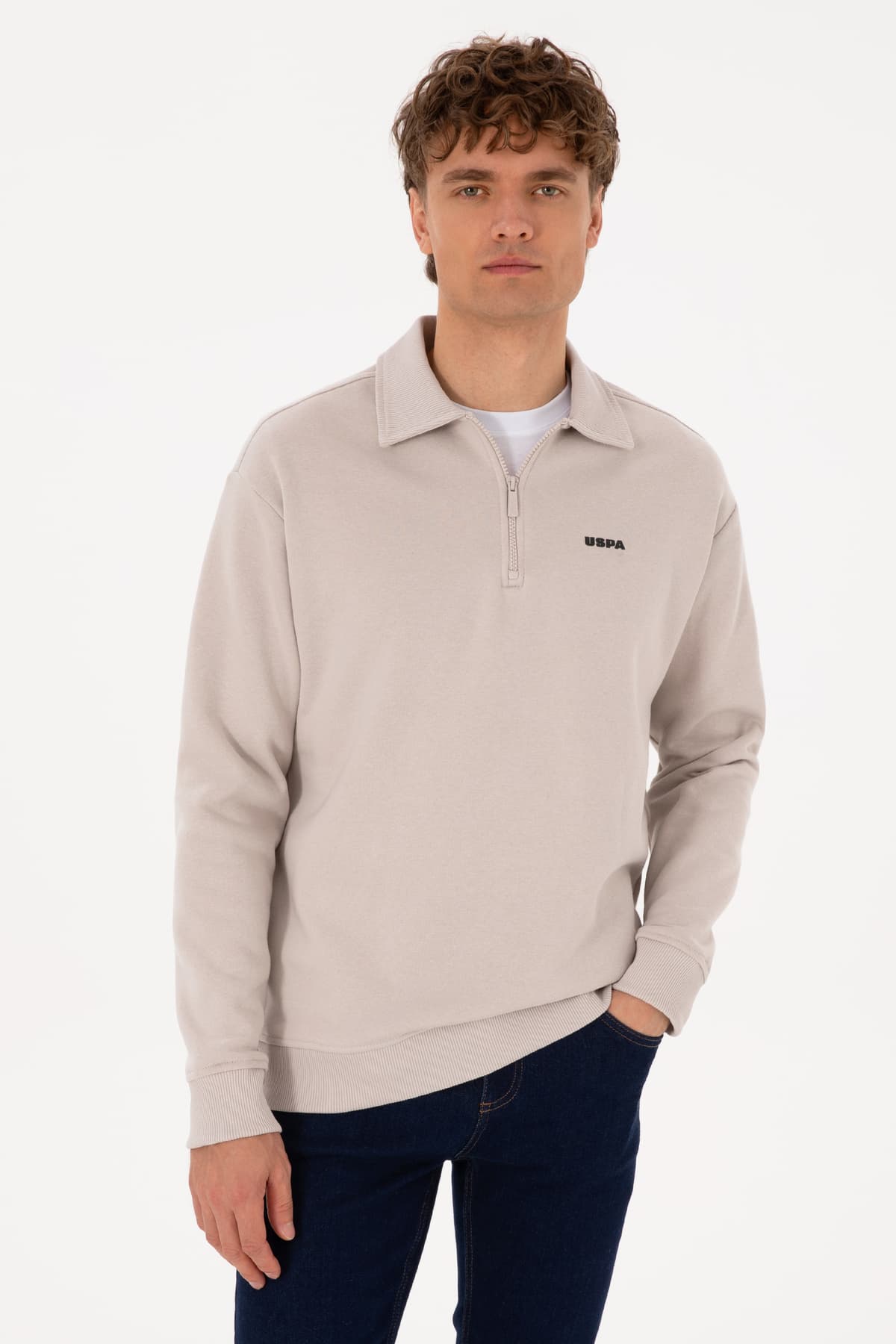 سویشرت مردانه U.S. Polo Assn. یقه پولو فیت معمولی نیمزیپ داخل کرکی سرمهای مدل 50313783-VR033 سویشرت مردانه U.S. Polo Assn. یقه پولو فیت معمولی نیمزیپ داخل کرکی سرمهای مدل 50313783-VR033