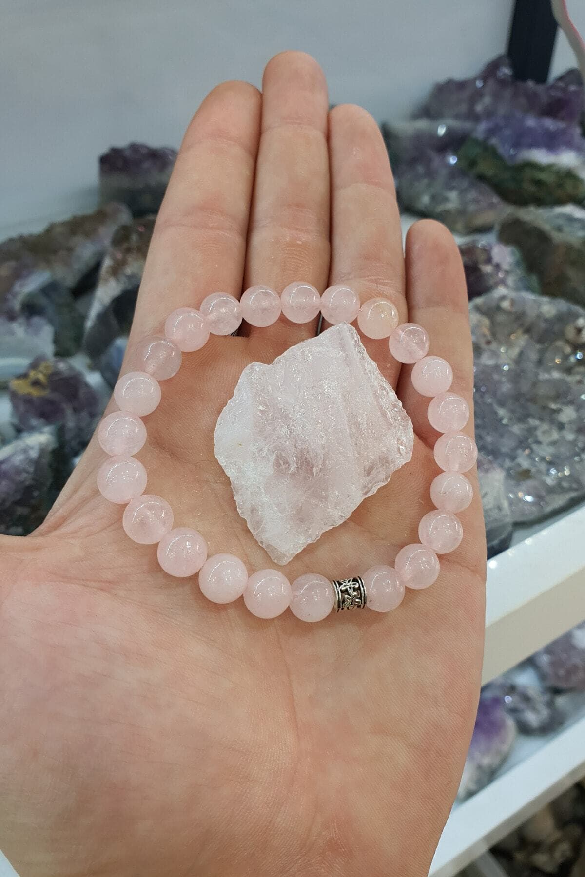 دستبند زنانه beautifulnaturelstones کوارتز صورتی سنگ طبیعی 8mm همراه با سنگ هدیه دستبند زنانه beautifulnaturelstones کوارتز صورتی سنگ طبیعی 8mm همراه با سنگ هدیه