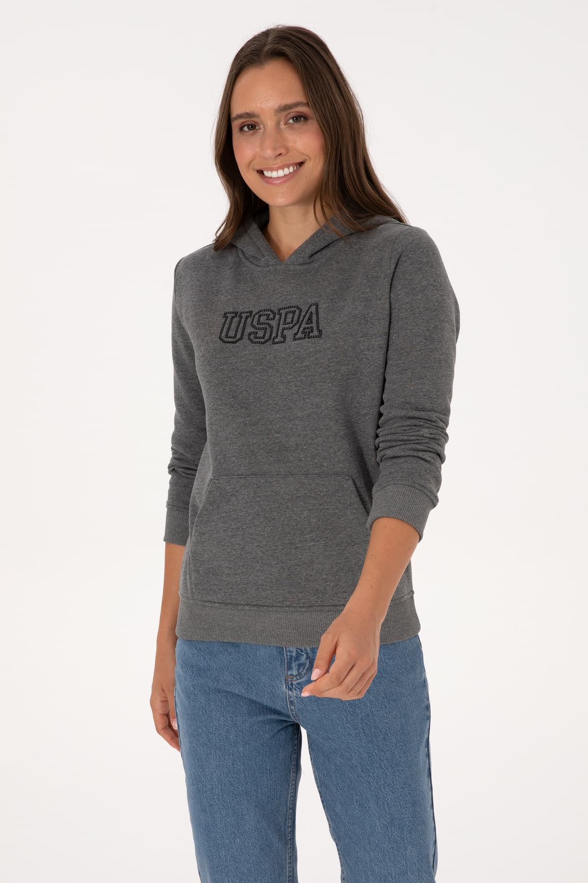 سوئیشرت زنانه U.S. Polo Assn. بیسیک کلاهدار آنتراسیت ملانژ پرزدار مدل 50313566-VR081 سوئیشرت زنانه U.S. Polo Assn. بیسیک کلاهدار آنتراسیت ملانژ پرزدار مدل 50313566-VR081
