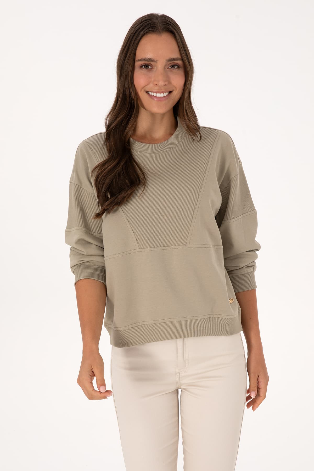 سوئیشرت زنانه U.S. Polo Assn. نخی یقه گرد خاکی روشن مدل 50314170-VR183 سوئیشرت زنانه U.S. Polo Assn. نخی یقه گرد خاکی روشن مدل 50314170-VR183
